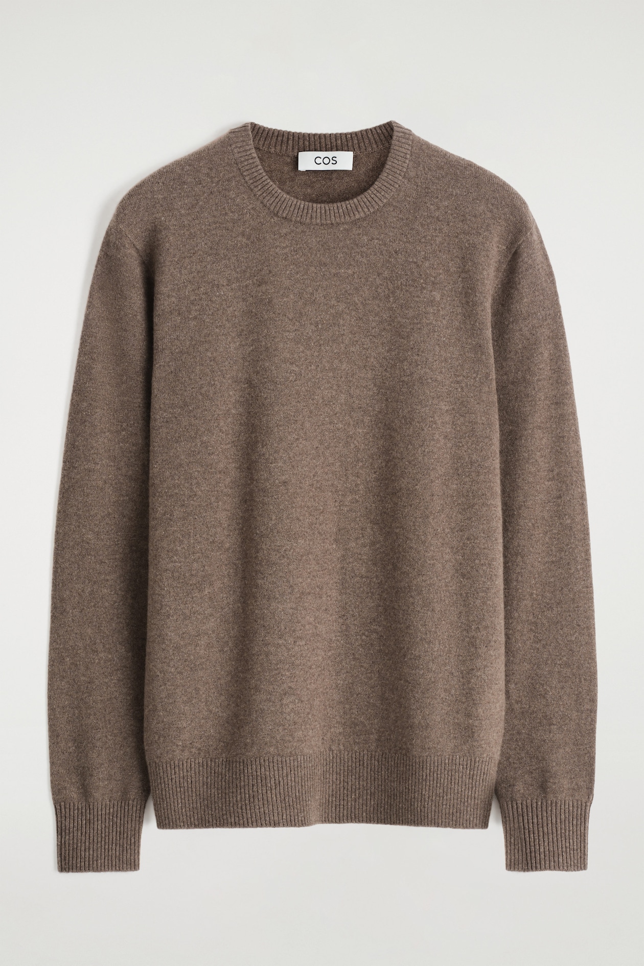 SEAMLESS PURE CASHMERE CREW-NECK SWEATER — DARK UNDYED