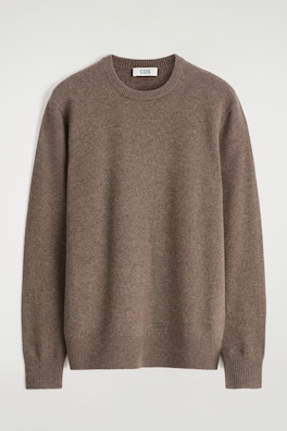 SEAMLESS PURE CASHMERE CREW-NECK SWEATER — DARK UNDYED 3