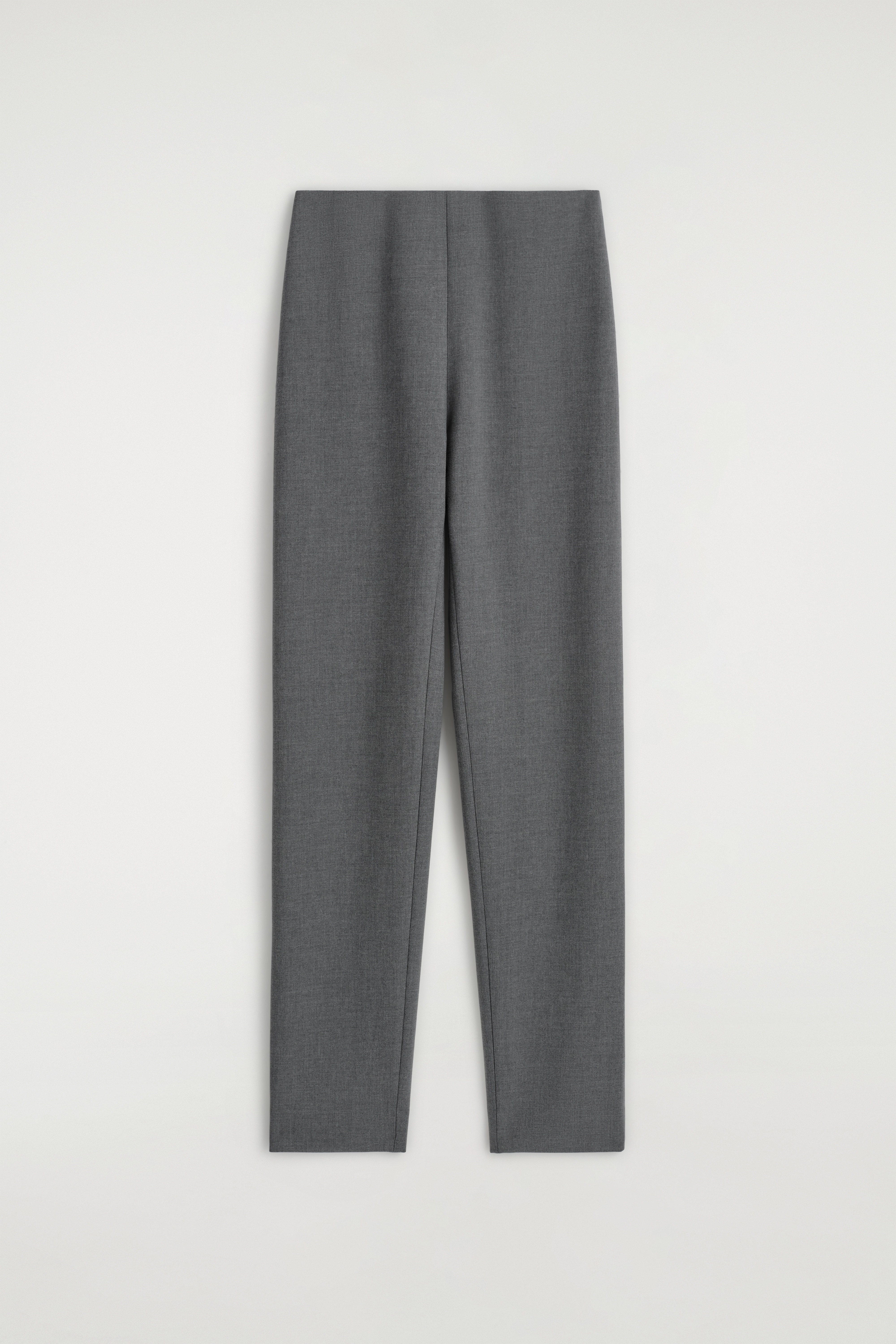 Calças de perna reta, corte justo - CINZA
