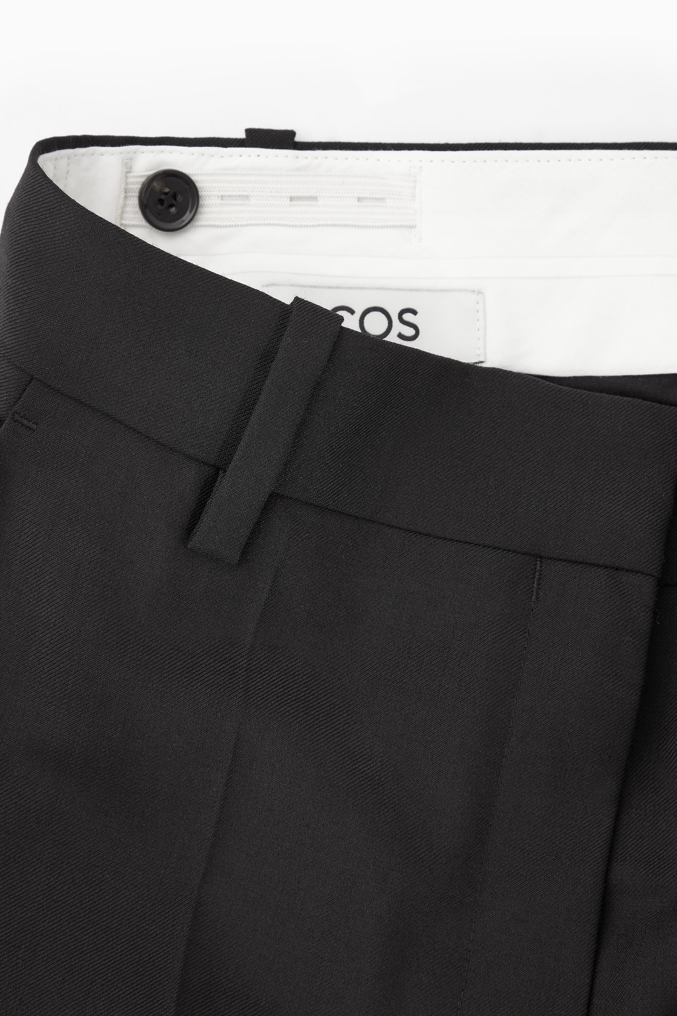 View larger image: REGULAR TURN-UP WOOL WIDE-LEG TROUSERS - BLACK - Ladies | H&M GB 2