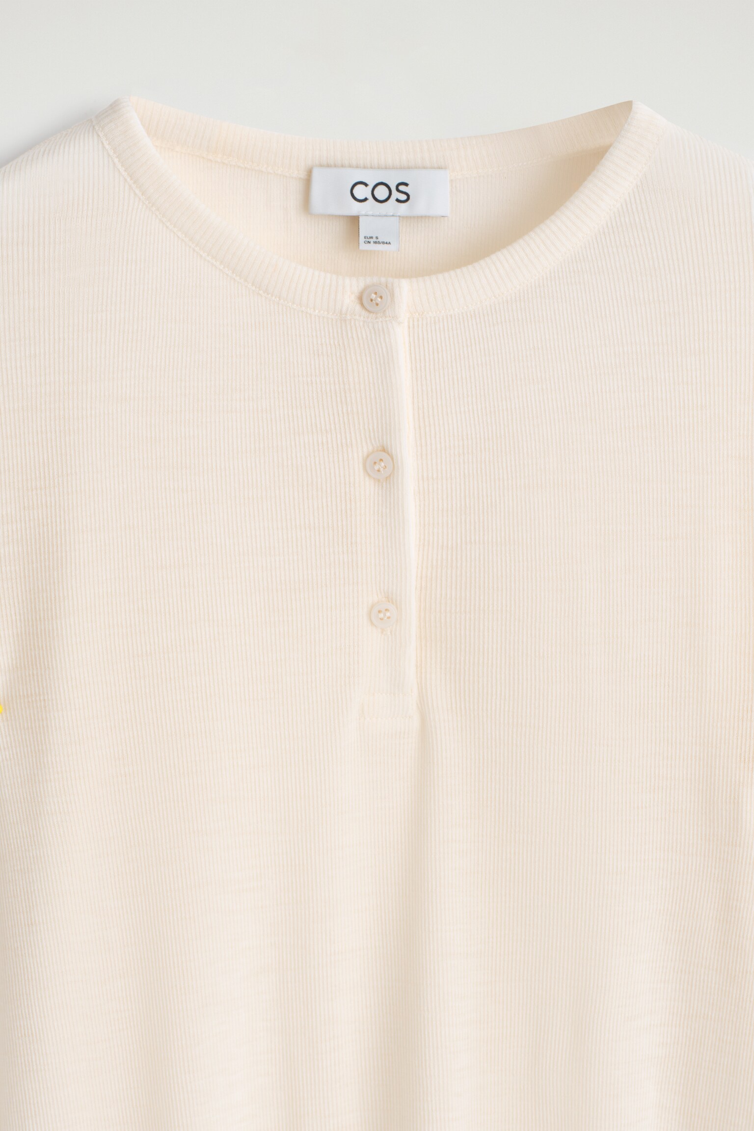 RIBBED WOOL HENLEY TOP - IVORY/BROWN MÉLANGE - 3