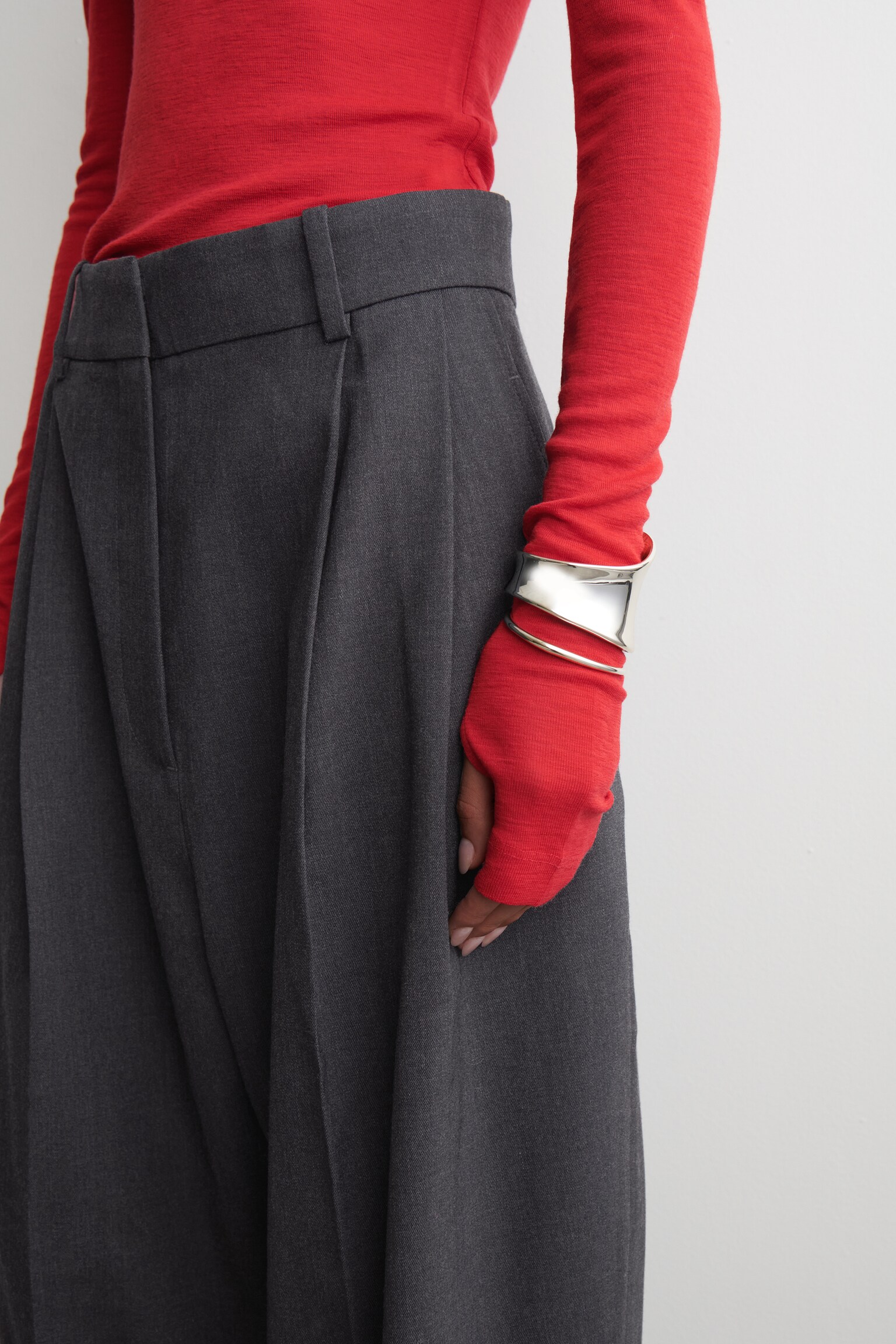 HAUT SLIM EN LAINE MÉRINOS - ROUGE/BLEU MARINE/GRIS ANTHRACITE CHINÉ/TAUPE CHINÉ/GRIS / MOUCHETÉ/CAMEL CHINÉ/BRUN FONCÉ CHINÉ - 7