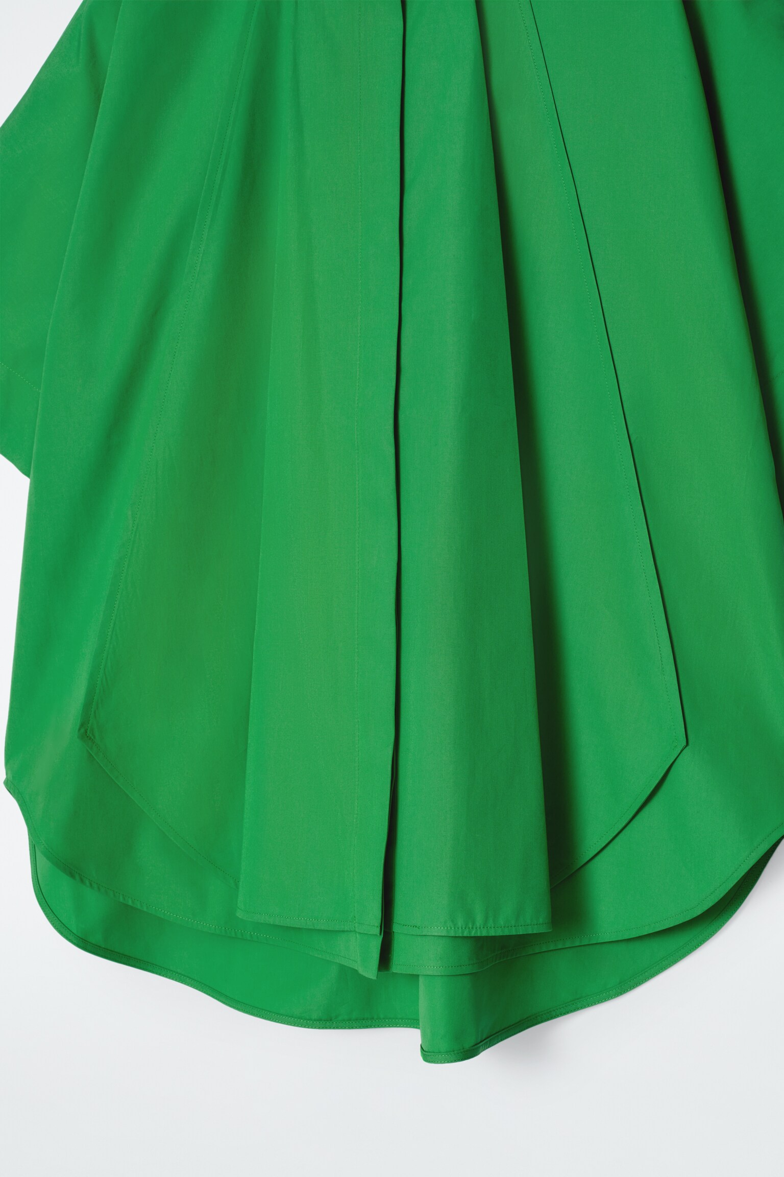 CHEMISE OVERSIZE À OURLET ARRONDI EN COTON - VERT/BLANC - 5