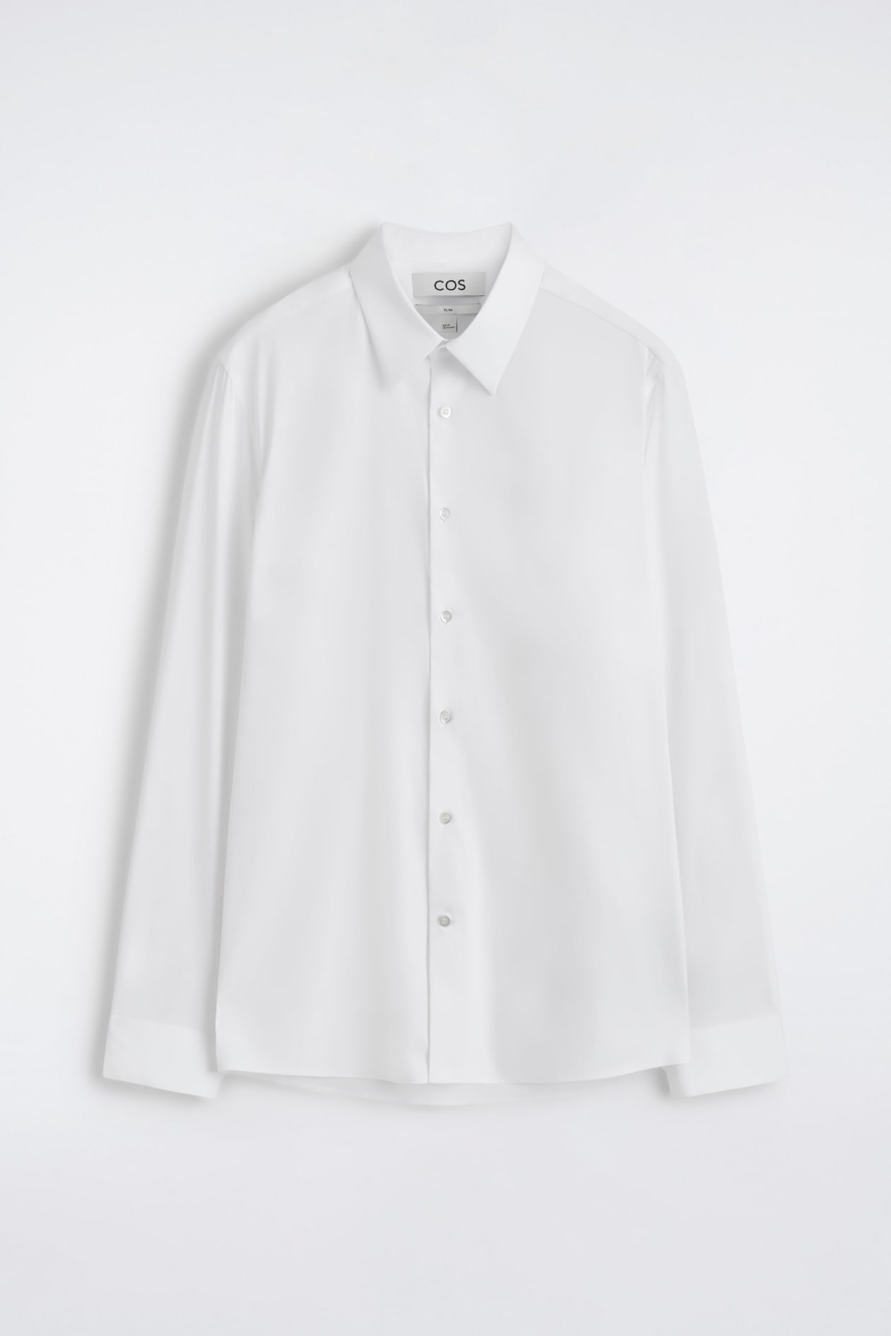 SLIM TAILORED COTTON-POPLIN SHIRT — WHITE