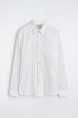 SLIM TAILORED COTTON-POPLIN SHIRT — WHITE 7