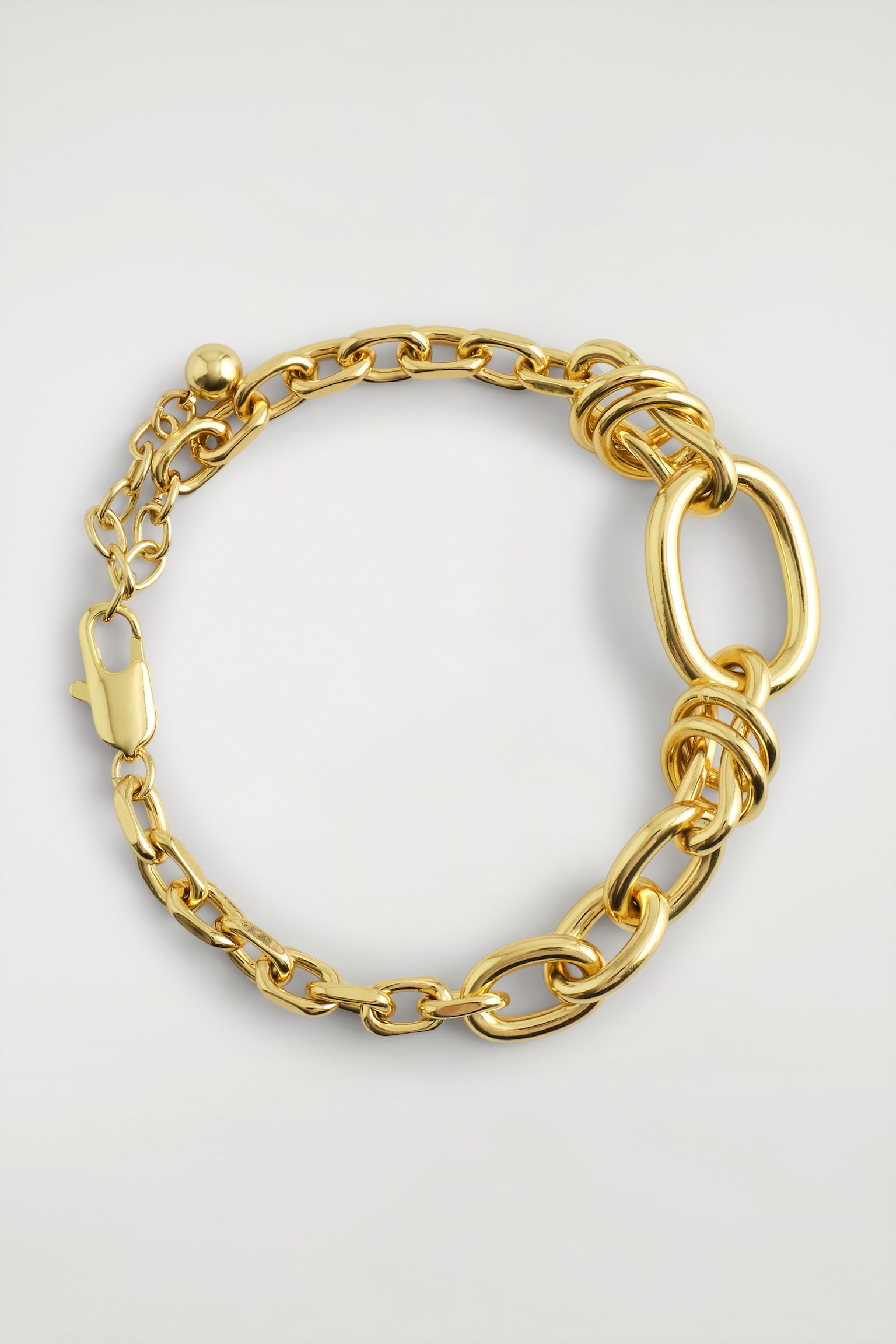 MISMATCHED CHAIN BRACELET - GOLD - 2