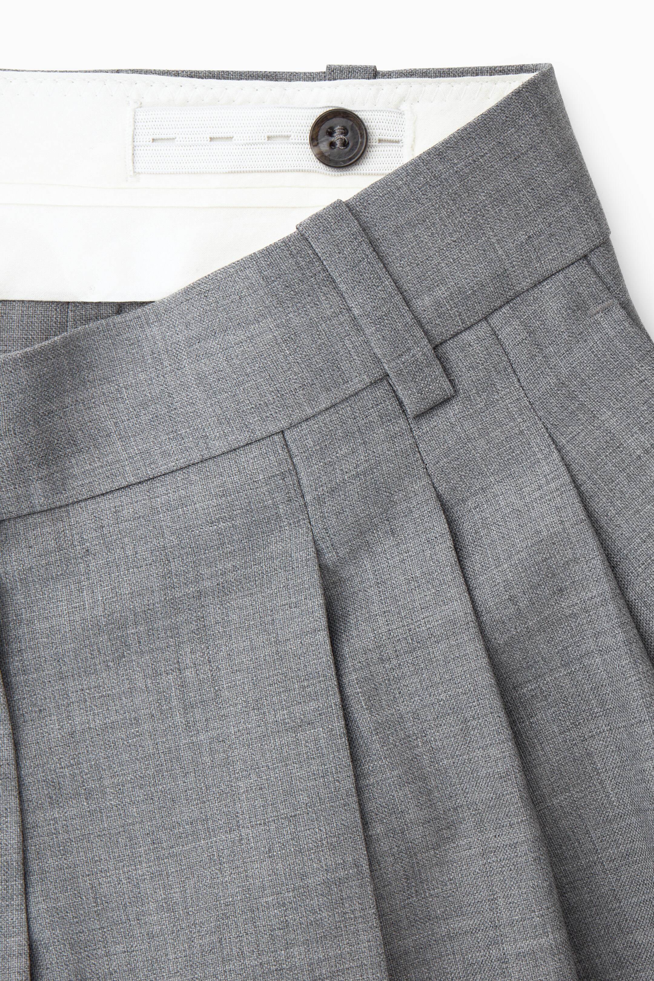Ingrandisci l'immagine: REGULAR WOOL BARREL-LEG TROUSERS - GREY MÉLANGE - DONNA | H&M CH 3