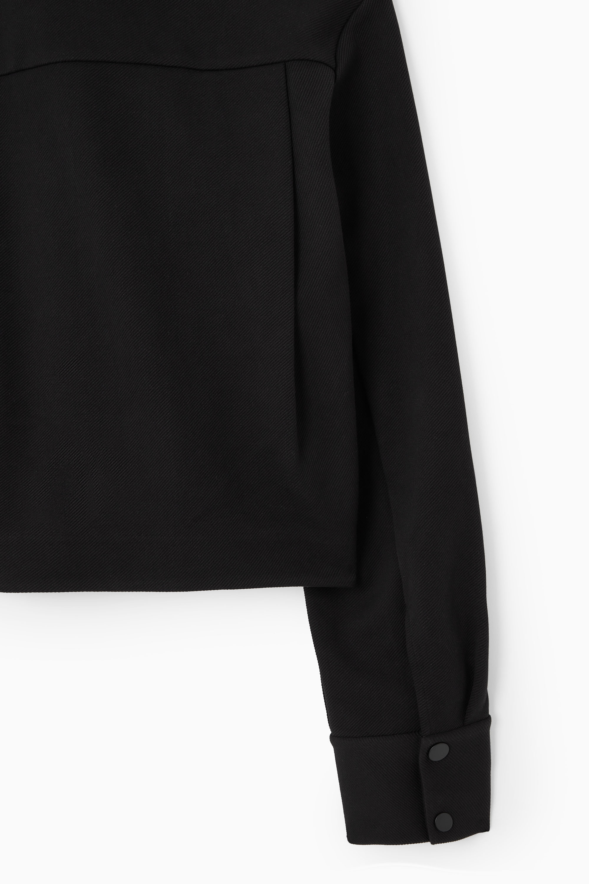 CROPPED TWILL ZIP-UP JACKET - BLACK | COS