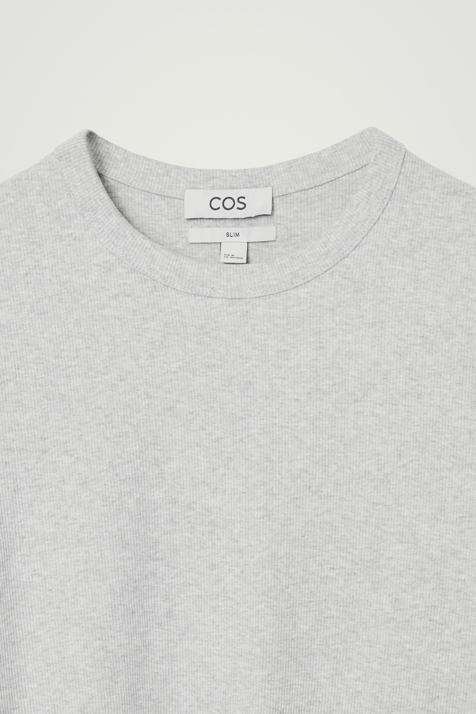 SCHMAL GESCHNITTENES GERIPPTES BAUMWOLL-T-SHIRT - Hellgrau/ANTHRAZIT/DUNKLES KHAKI/SCHWARZ/WEISS/NAVYBLAU - 3