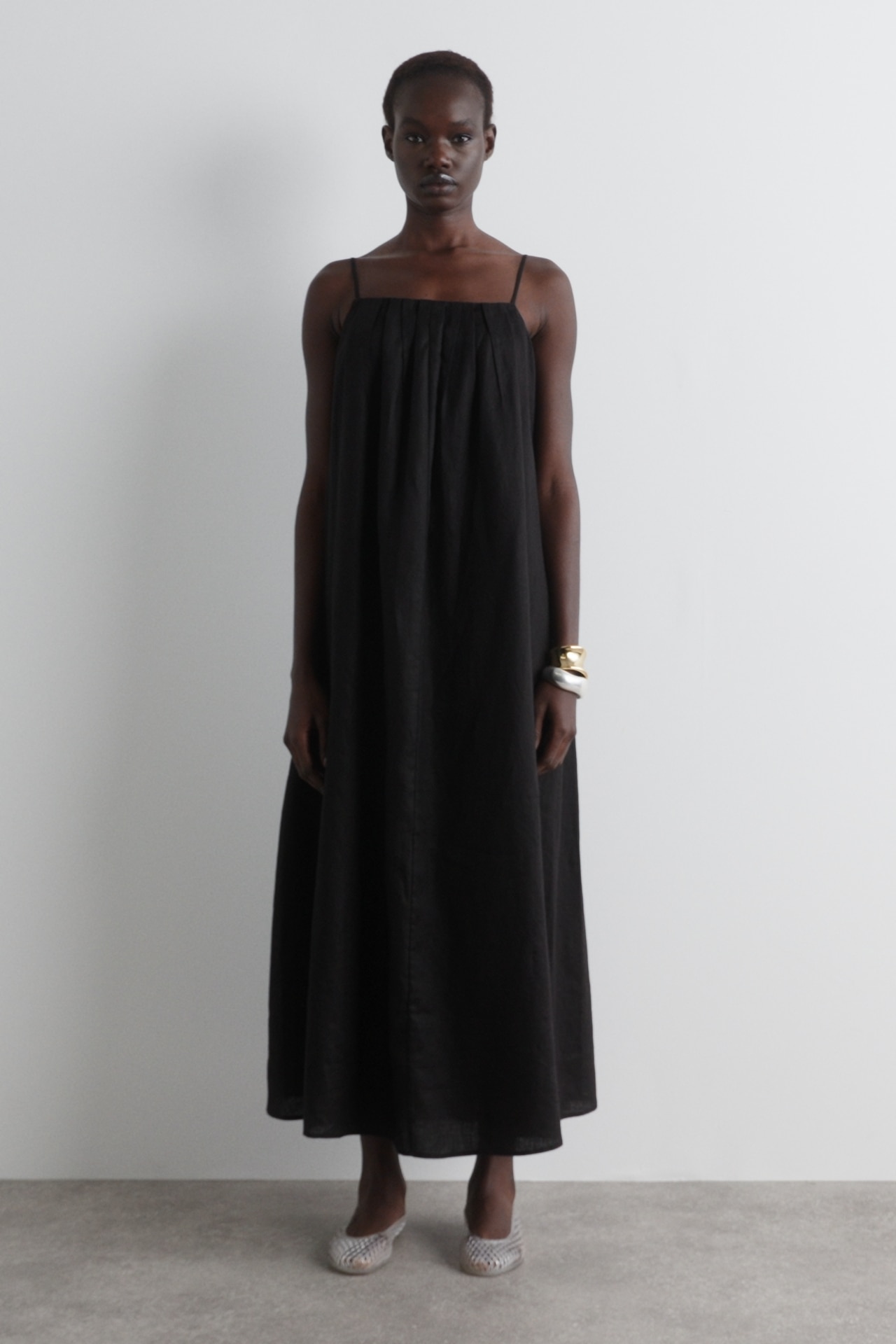 strapless open back dress COS black wool wrap dress SIZE 42 – Revive Haarlem main image 1