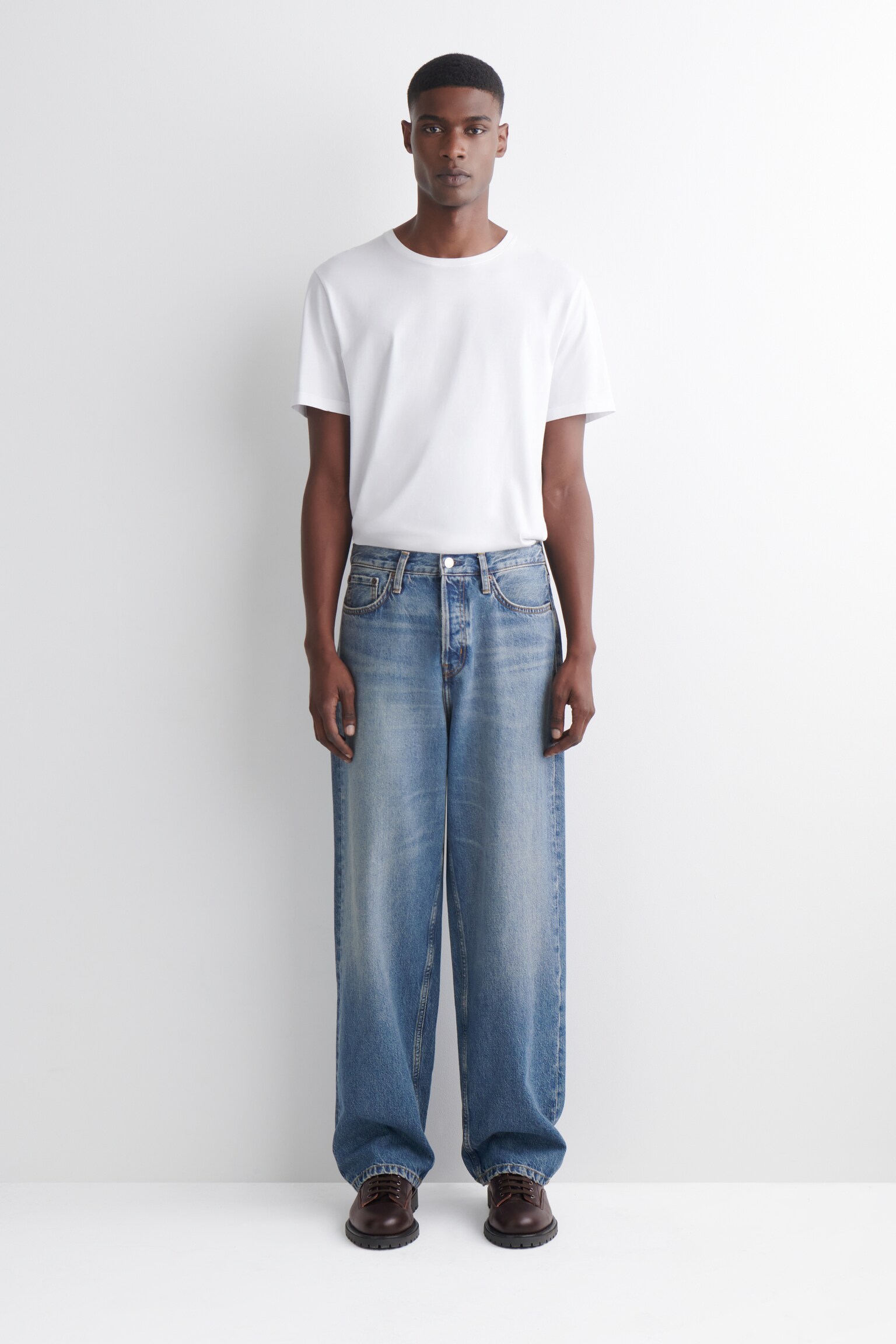 JEAN RIDER DROIT - BLEU DÉLAVÉ/NOIR DÉLAVÉ/BEIGE/BLEU CIEL - 3