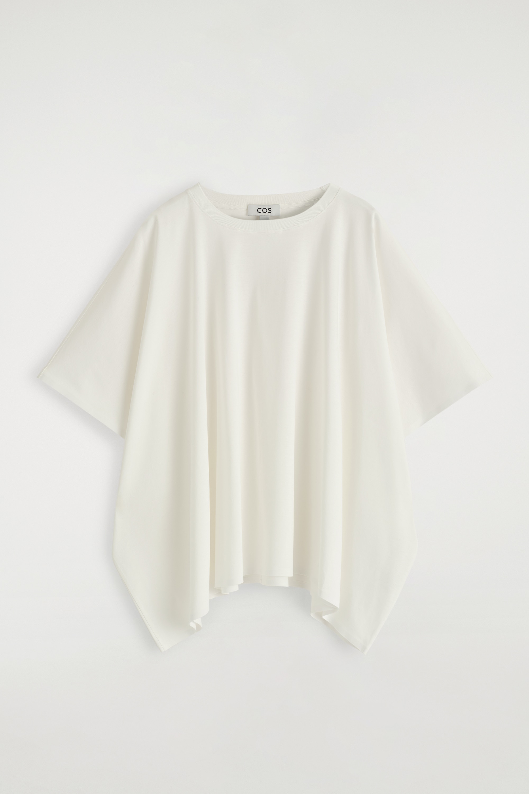 T-SHIRT OVERSIZE MANCHES CHAUVE-SOURIS EN SOIE - BLANC/NOIR