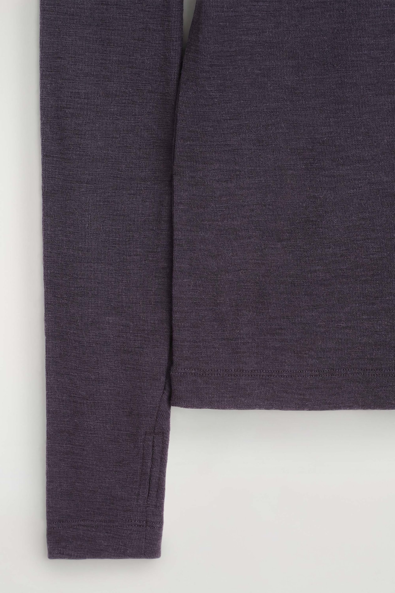 SLIM MERINO WOOL TOP — DARK PURPLE