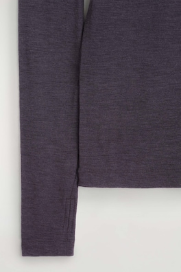 SLIM MERINO WOOL TOP — DARK PURPLE 7