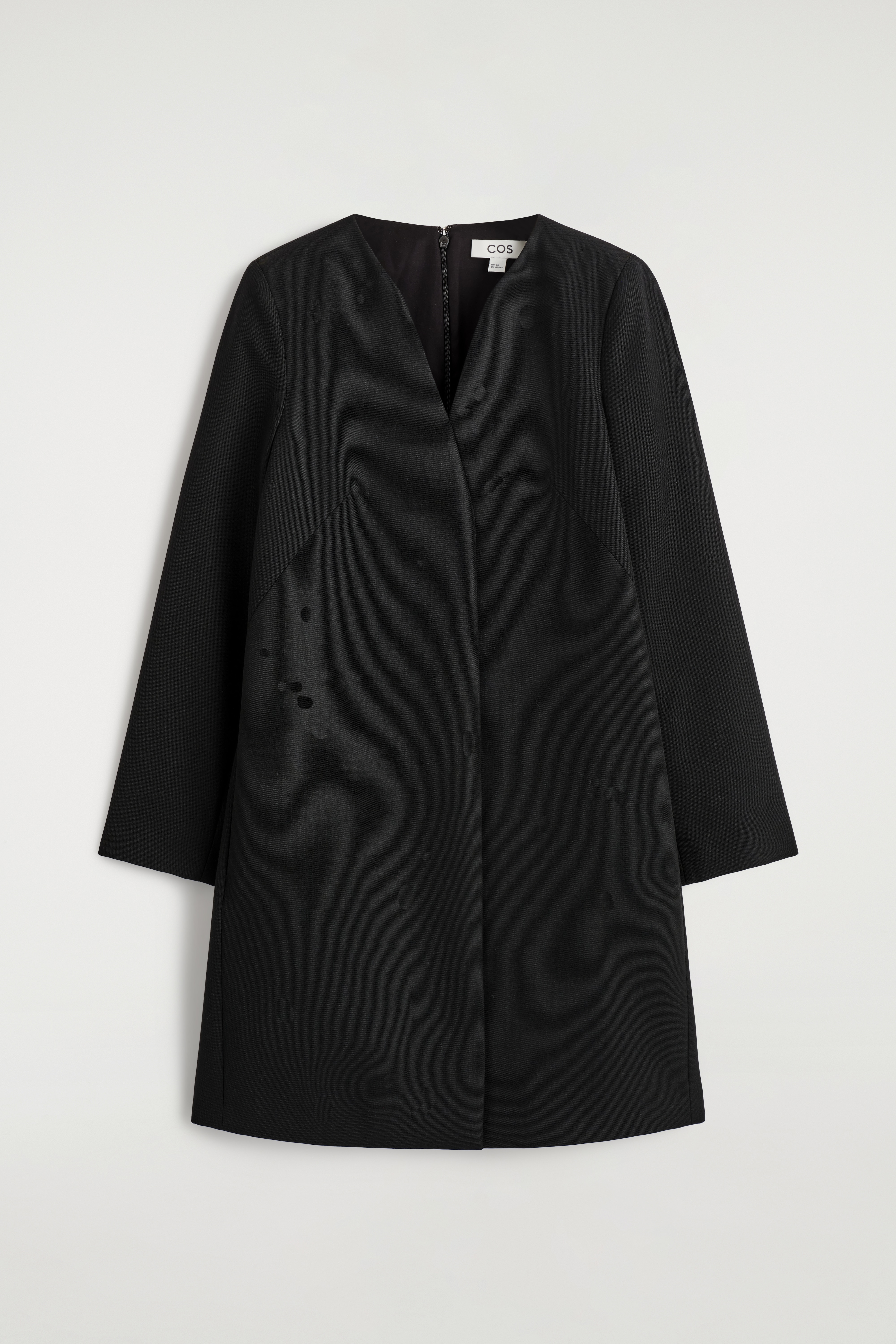 ELEGANTES MINIKLEID AUS WOLL-MIX - SCHWARZ