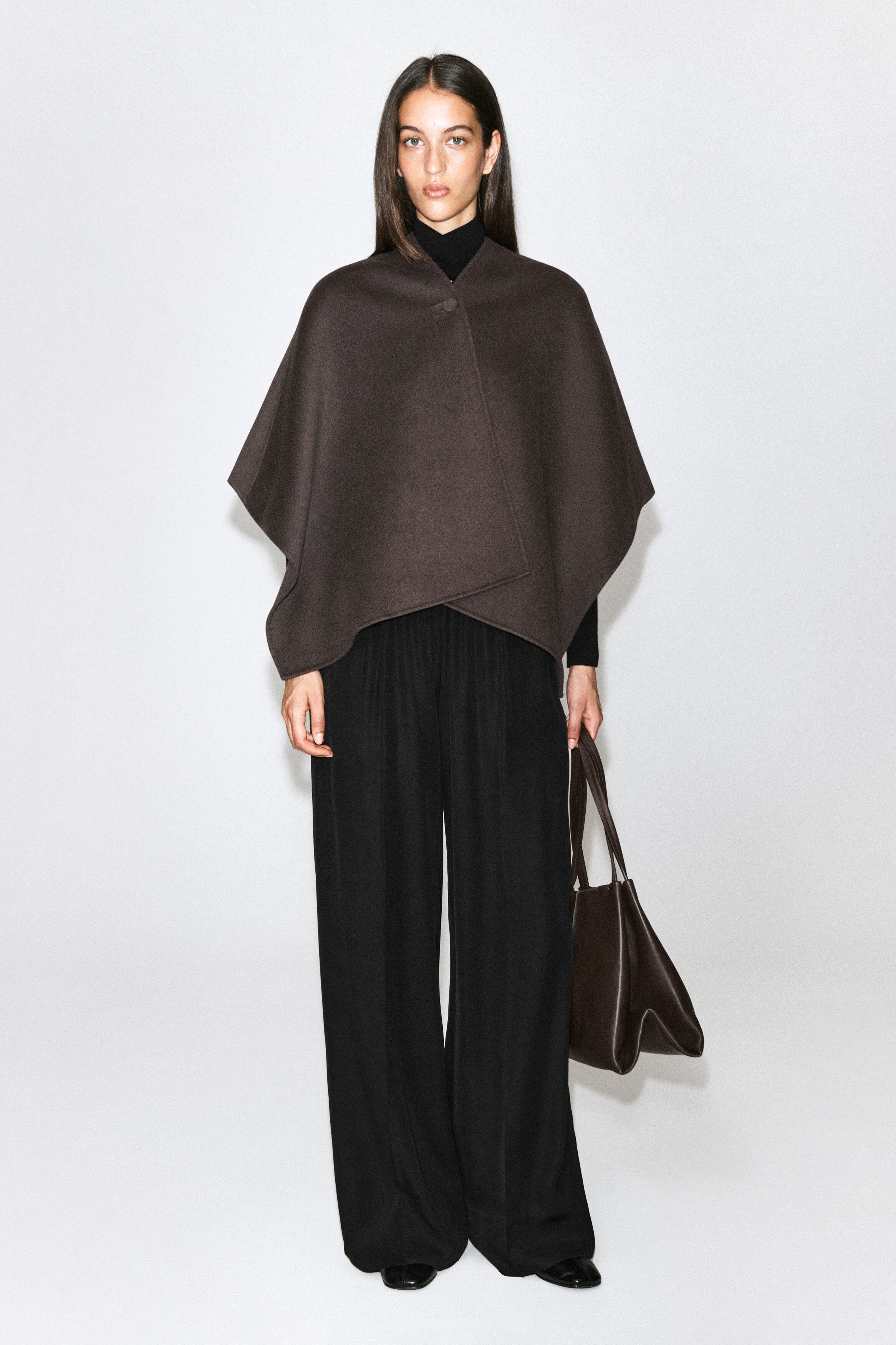 DOUBLE-FACED WOOL-BLEND CAPE
