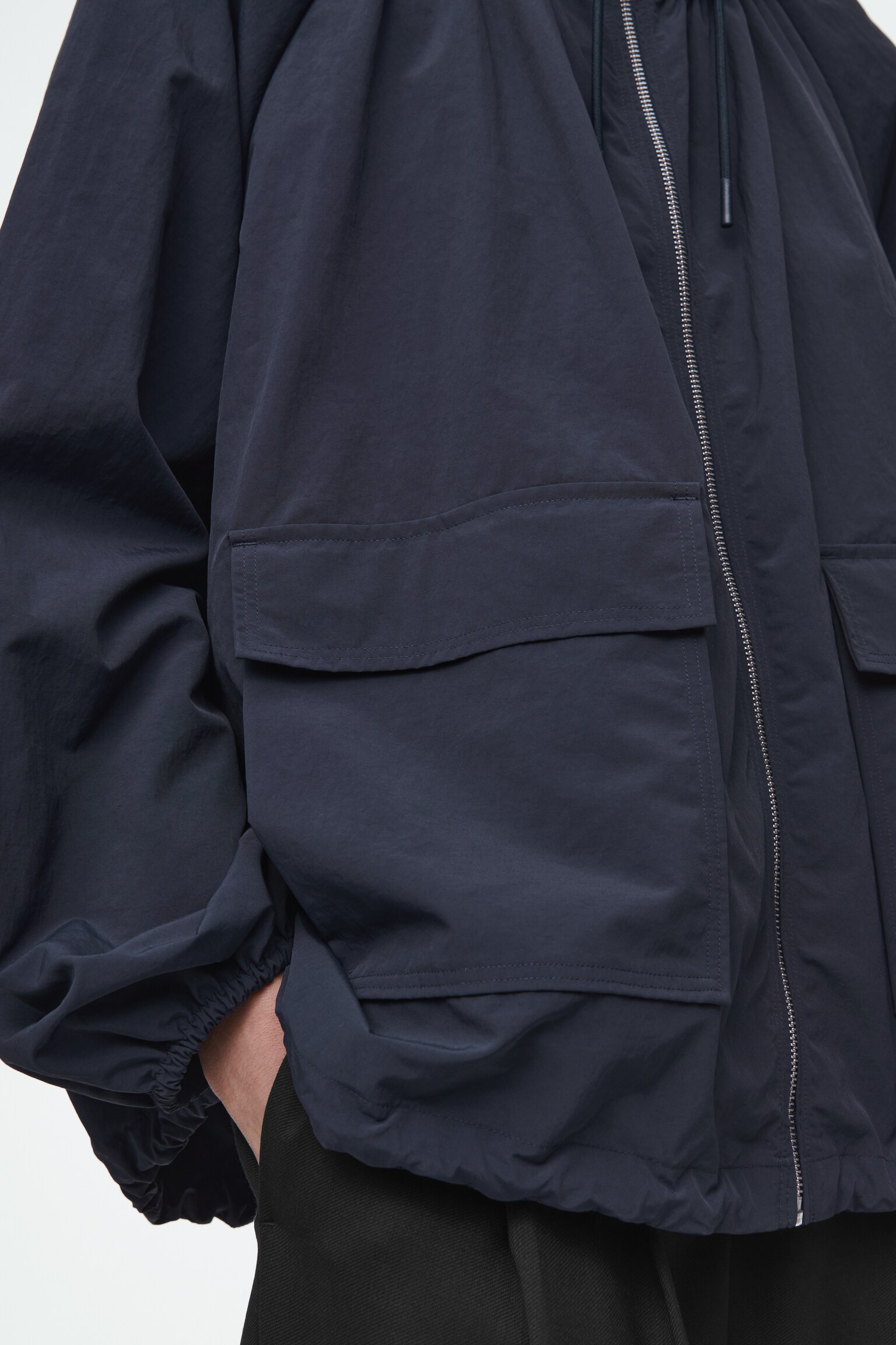 TECHNICAL HOODED PARKA JACKET - NAVY/MOLE - 3