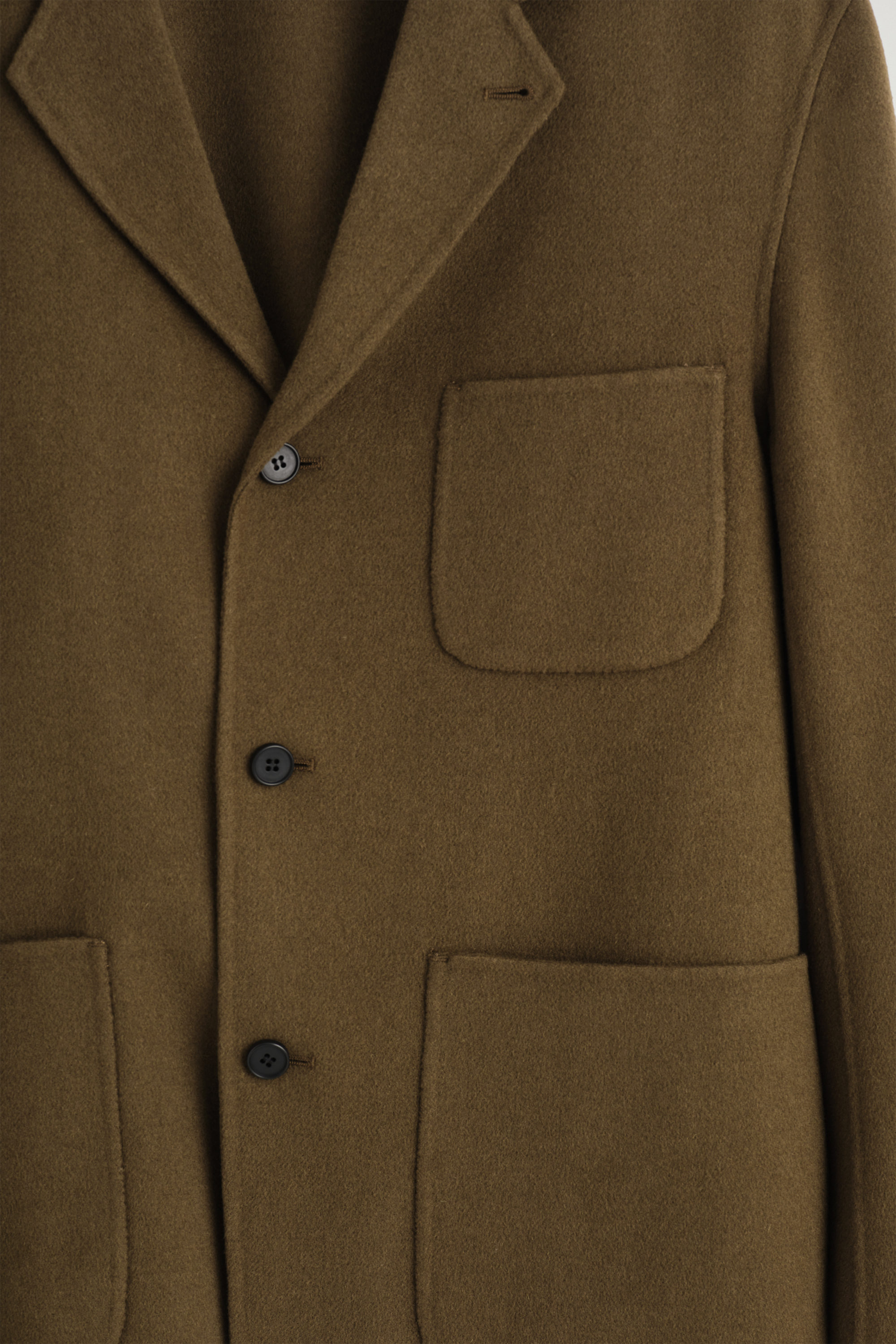UNSTRUCTURED DOUBLE-FACED WOOL BLAZER - BROWN | COS