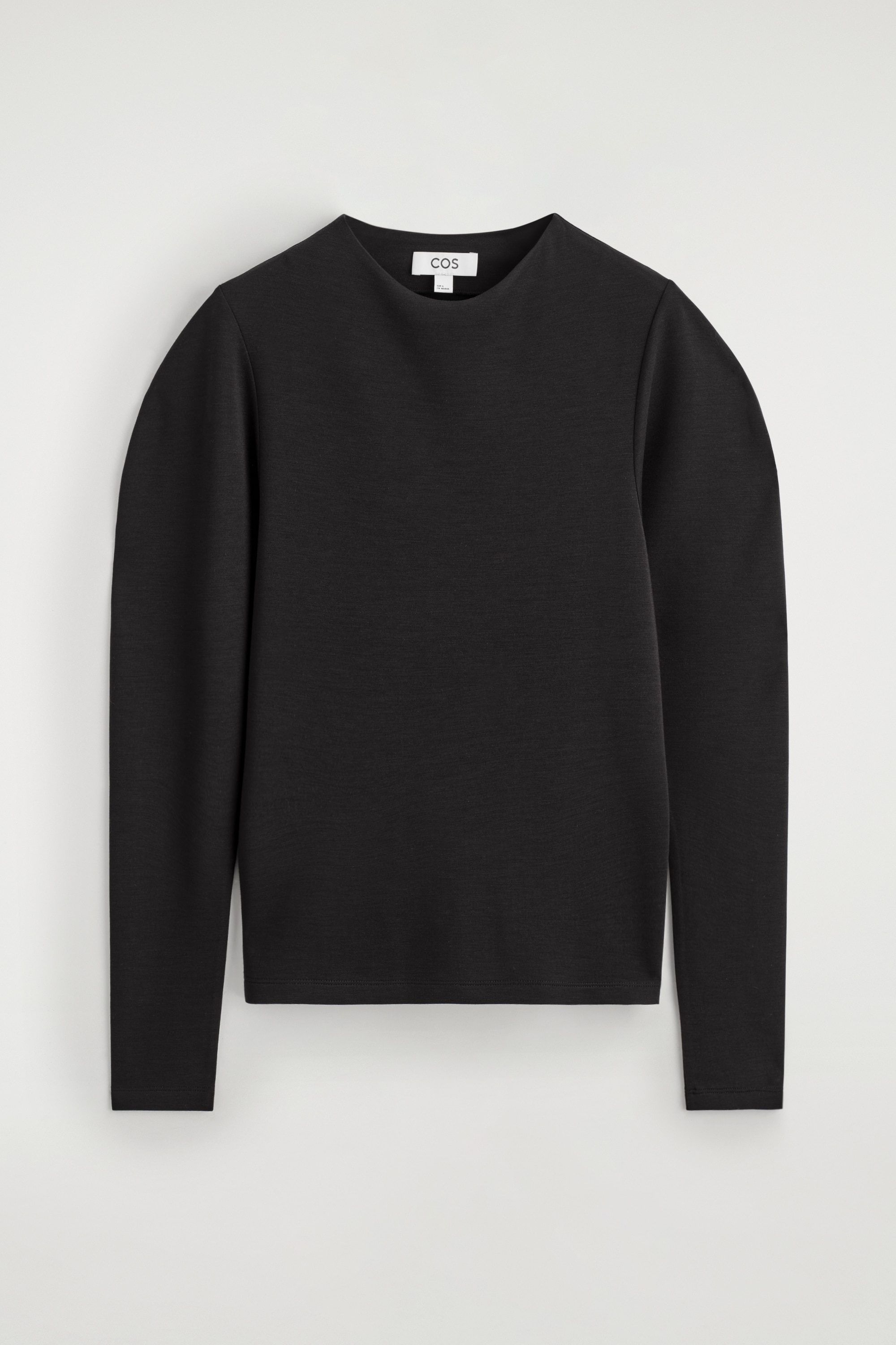 ROUNDED-SLEEVE TOP - SORT/MØRK KAKI
