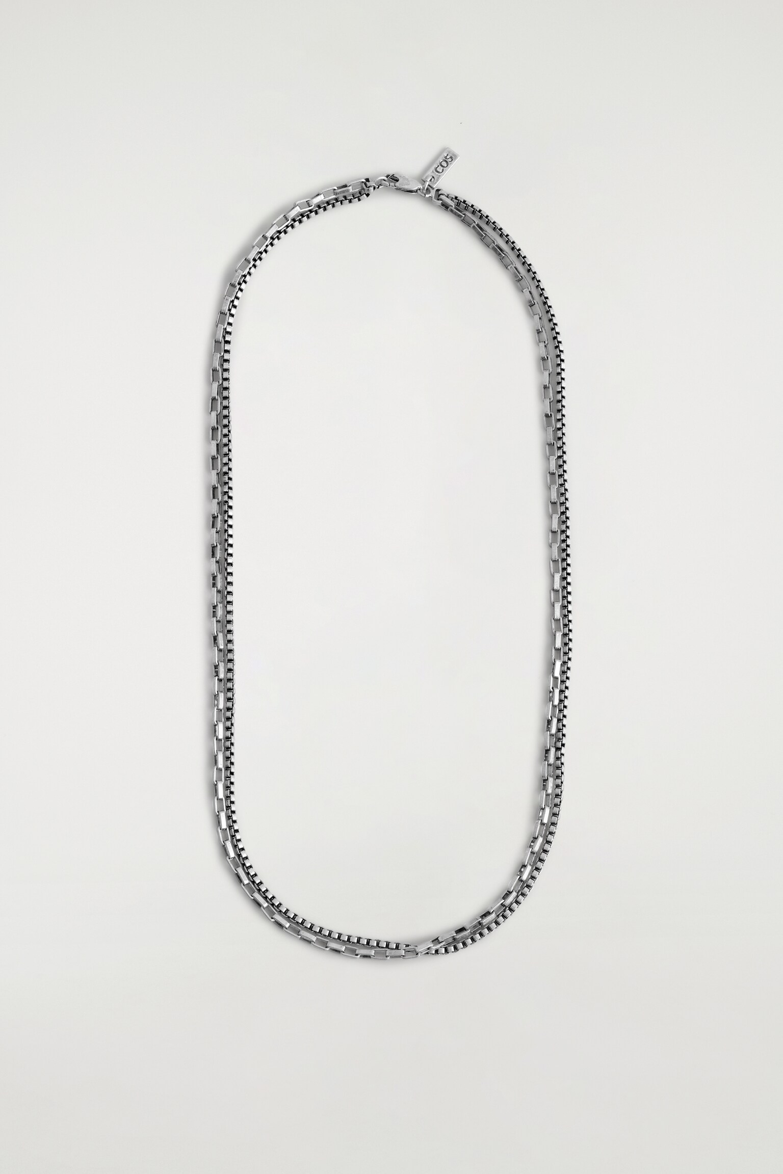 COLLAR DE CADENA DOBLE - PLATEADO - 2