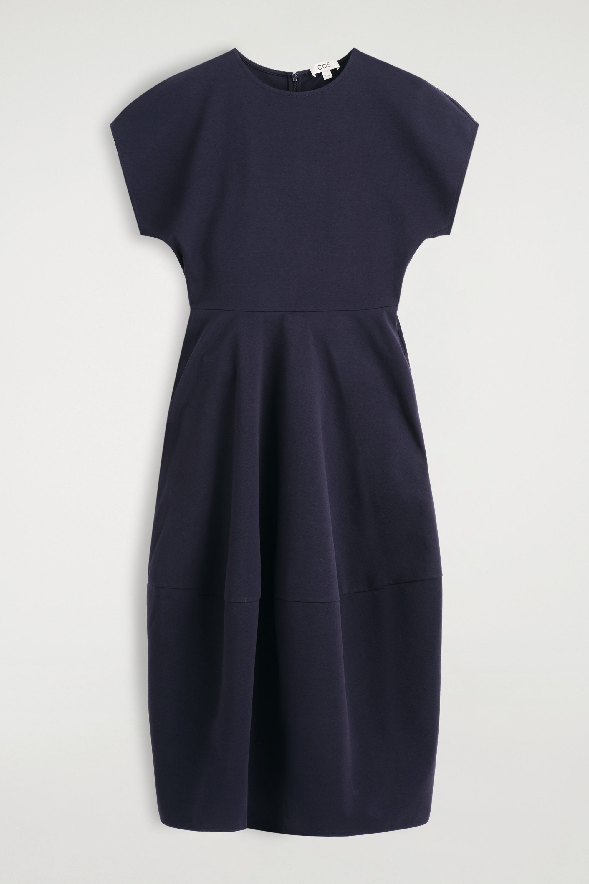 V-NECK DOUBLE-FACED WOOL DRESS - GREY | COS