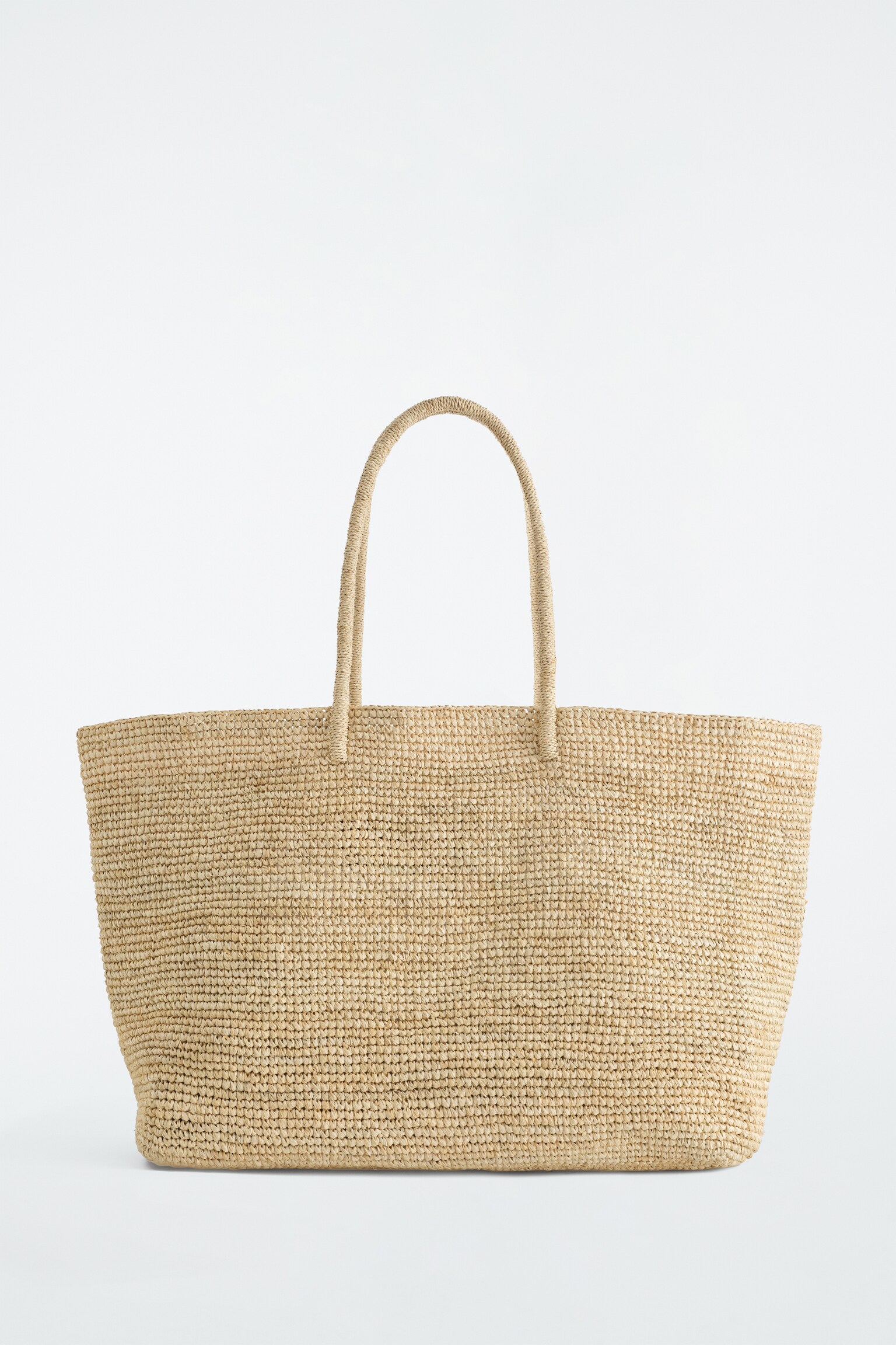 BOLSO TOTE OVERSIZE TEJIDO A MANO - RAFIA - BEIGE - 2