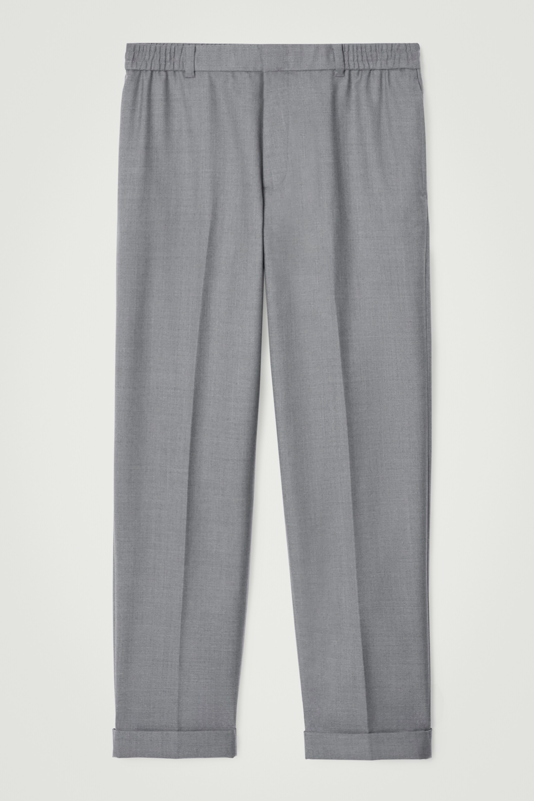 Ingrandisci l'immagine: TURN-UP WOOL-BLEND STRAIGHT-LEG TROUSERS - GREY MÉLANGE - UOMO | H&M CH 1