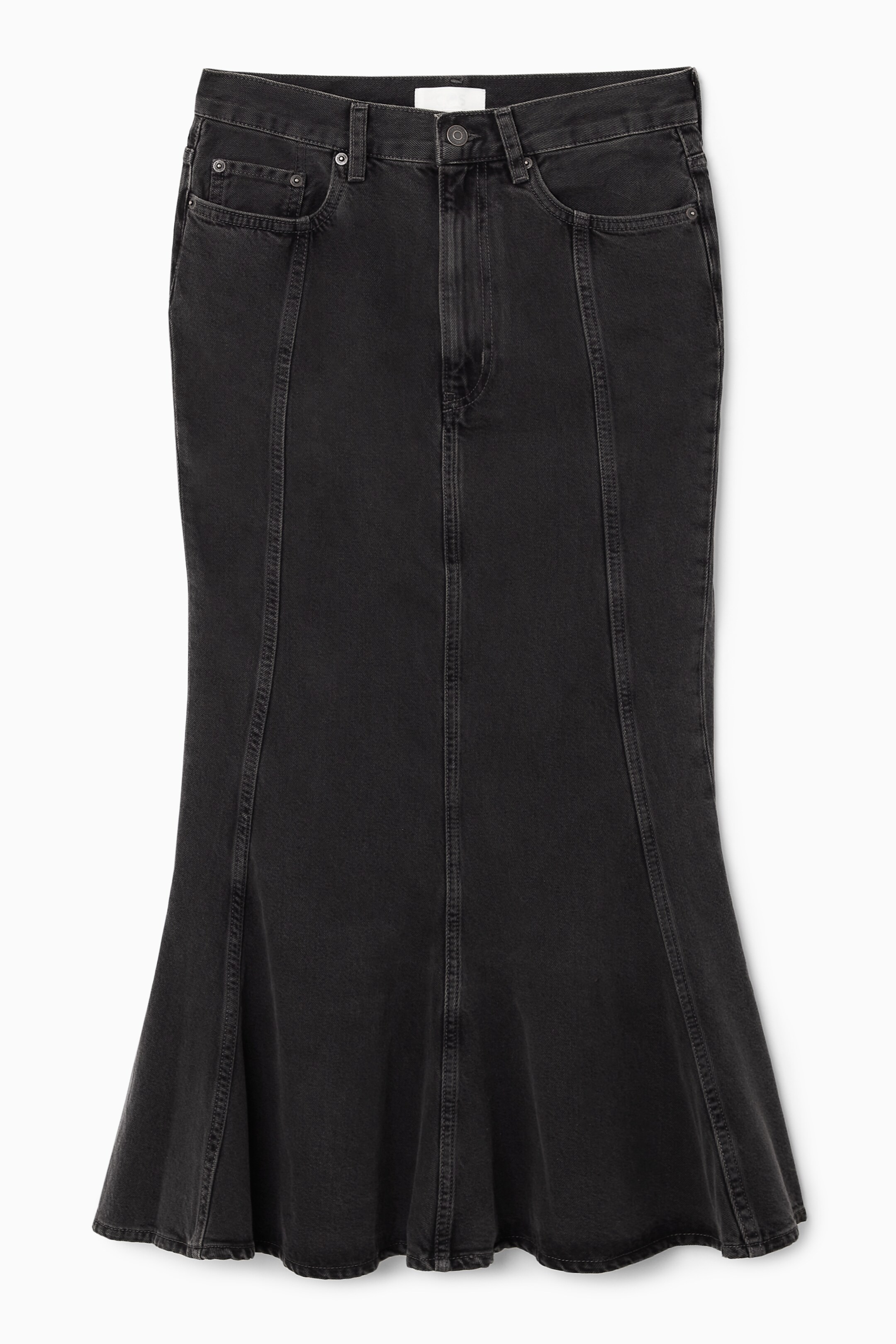 Agrandir l'image: JUPE ÉVASÉE EMPIÈCEMENTS DENIM - NOIR - FEMME | H&M CH 1