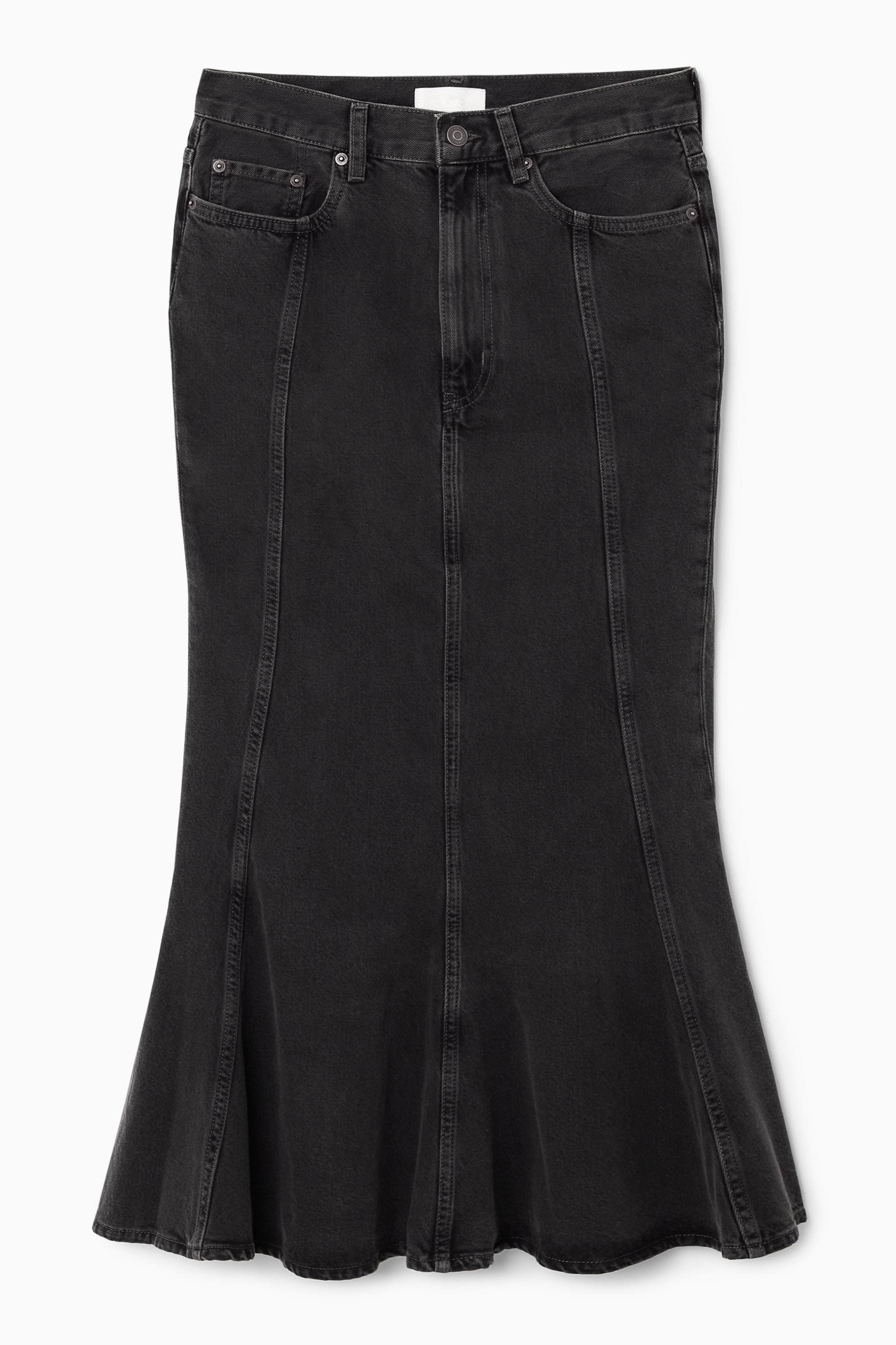 Agrandir l'image: JUPE ÉVASÉE EMPIÈCEMENTS DENIM - NOIR - FEMME | H&M CH 1