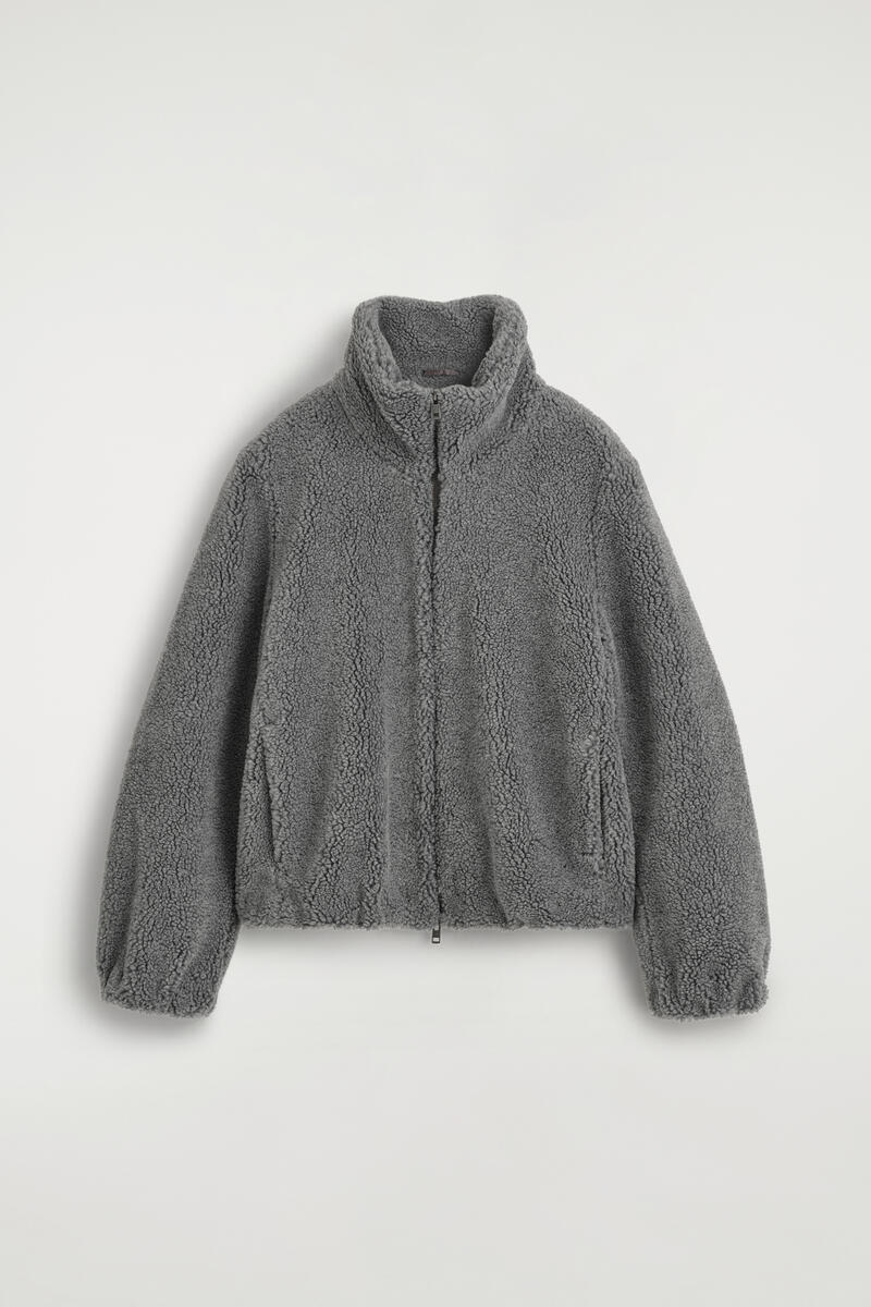 Funnel-Neck Teddy Jacket