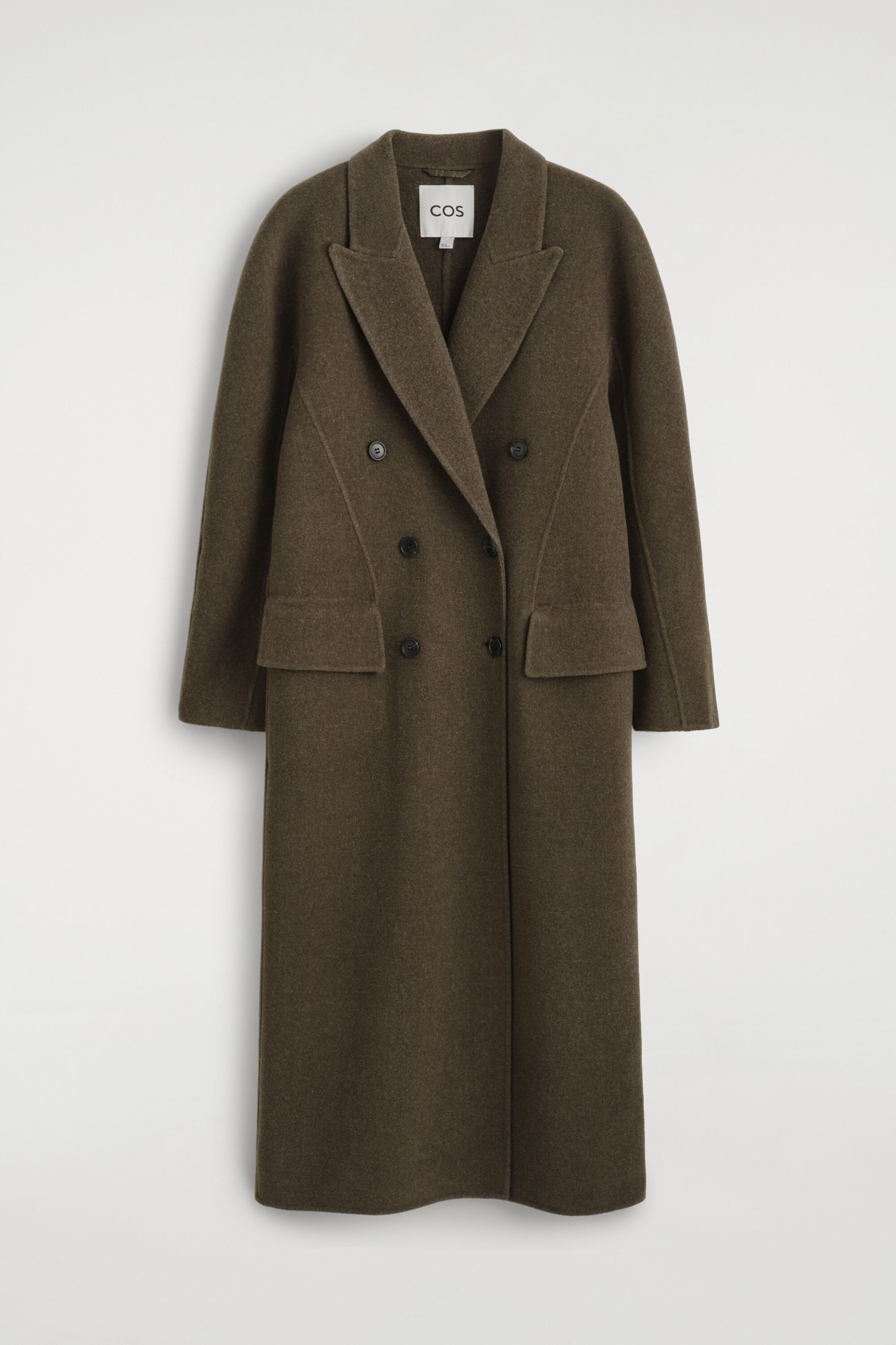 LONG MANTEAU EN LAINE DOUBLE FACE, COUPE STRUCTURÉE