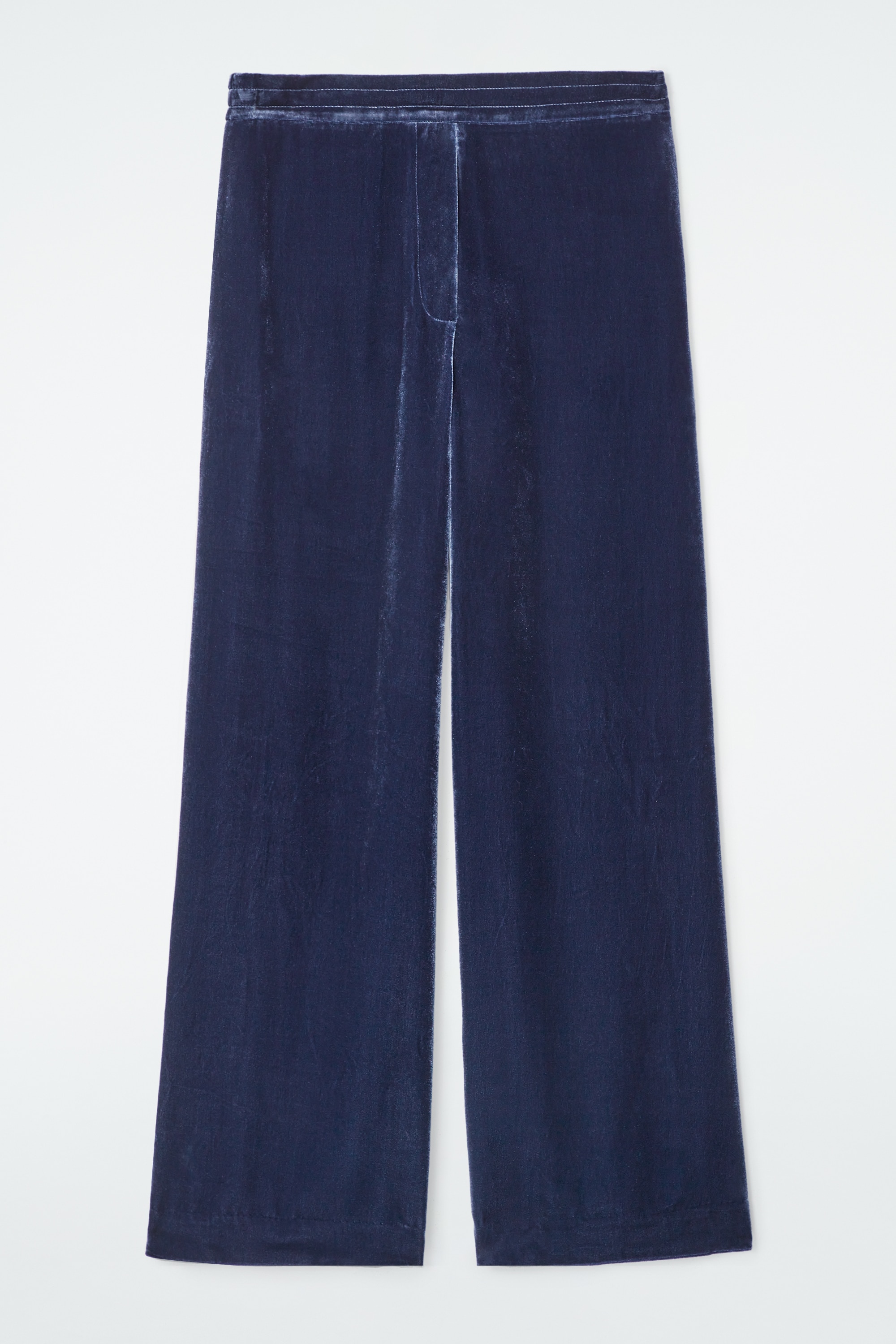 PANTALON EN VELOURS DE SOIE MÉLANGÉE - BLEU