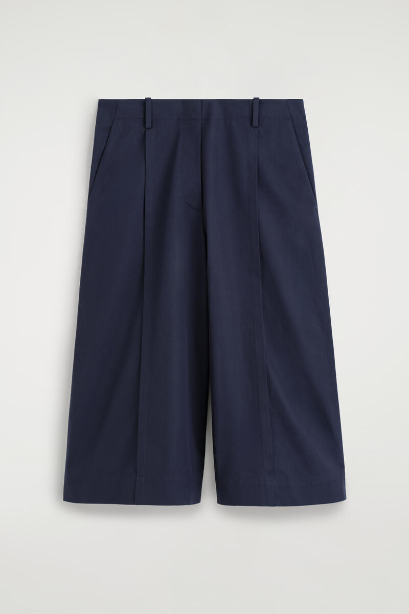 Tailored Cotton-Twill Culottes
