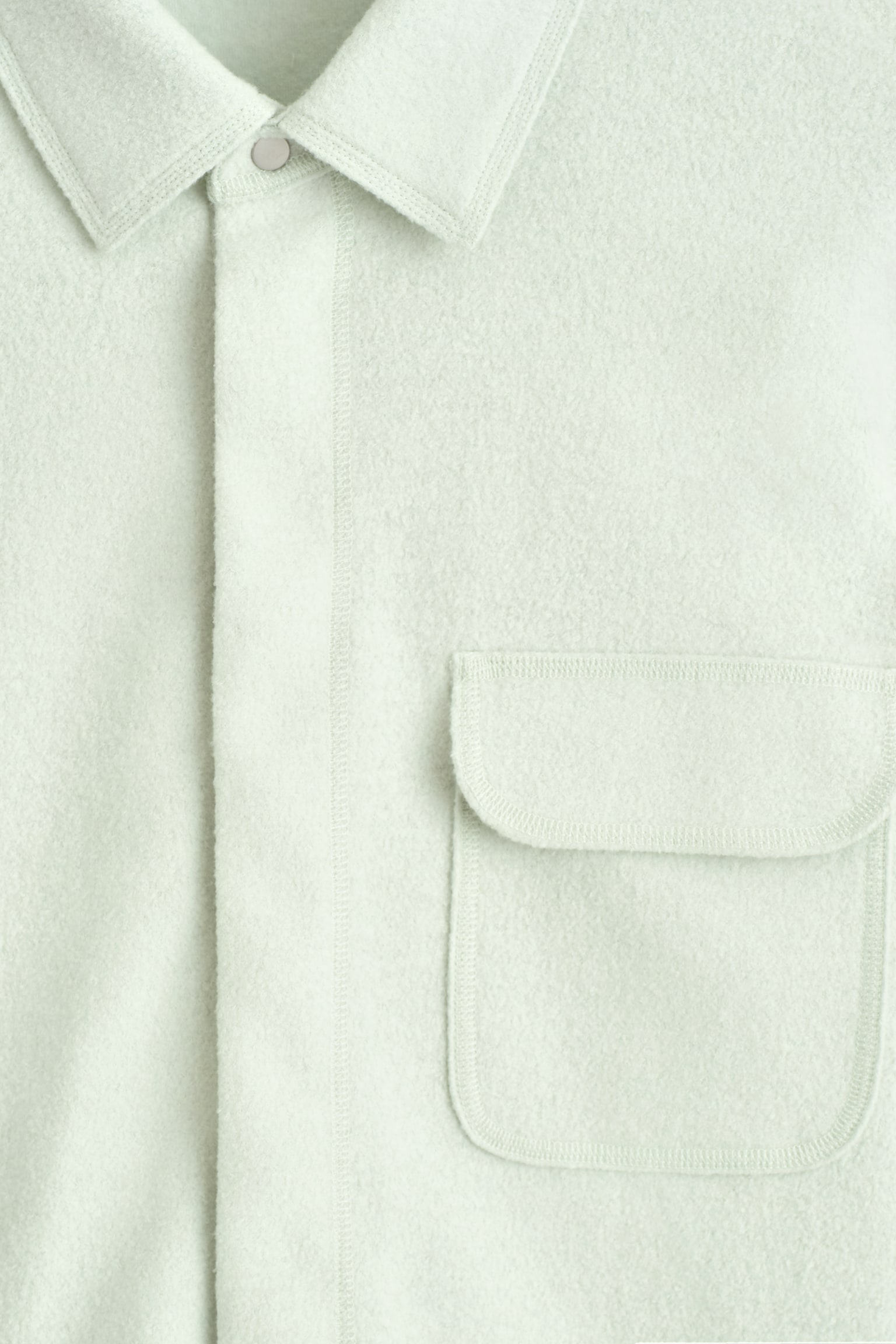 SURCHEMISE EN LAINE BOUILLIE - VERT CLAIR - 4