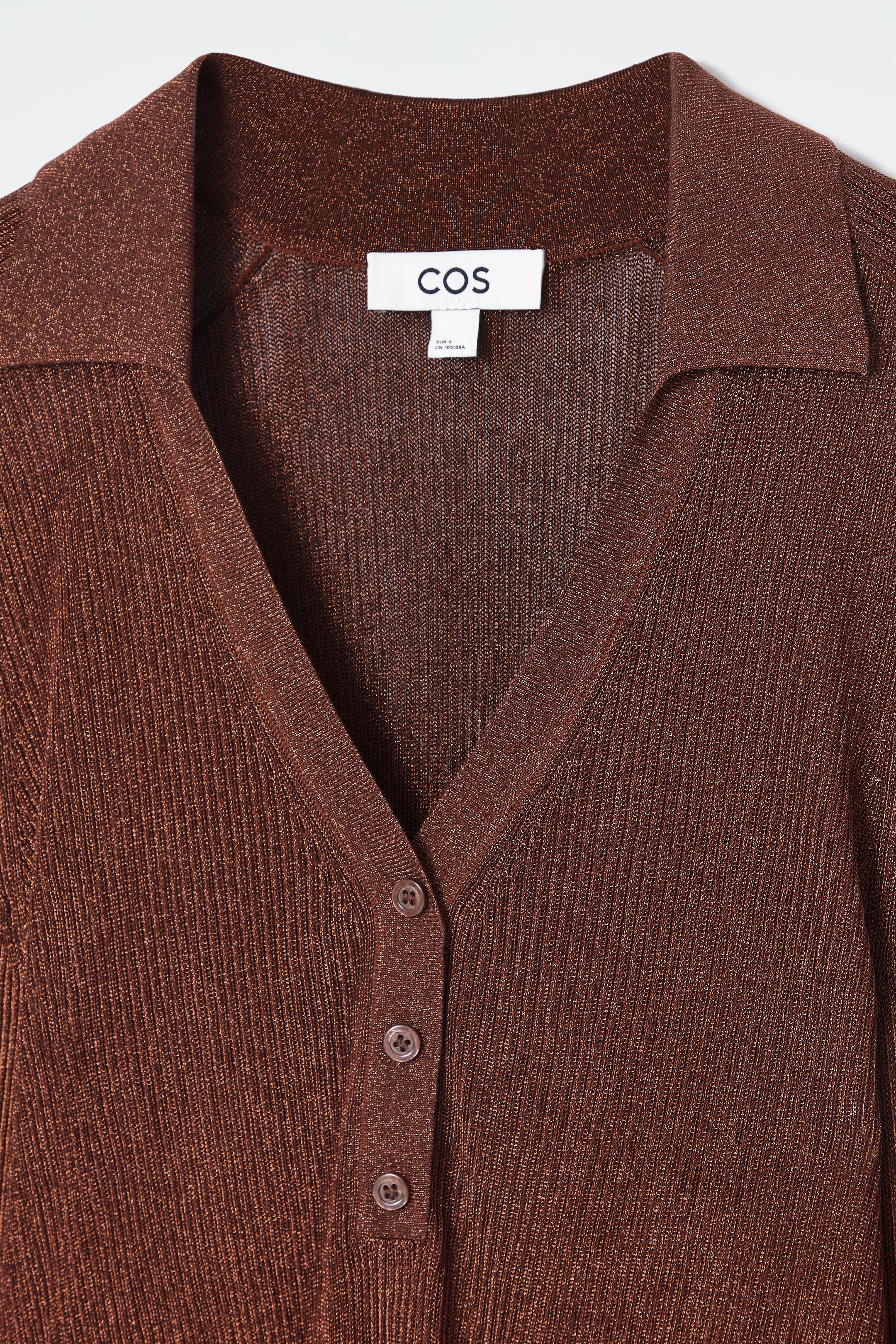 View larger image: SPARKLY RIBBED-KNIT POLO SHIRT - MAHOGANY - Ladies | H&M GB 7
