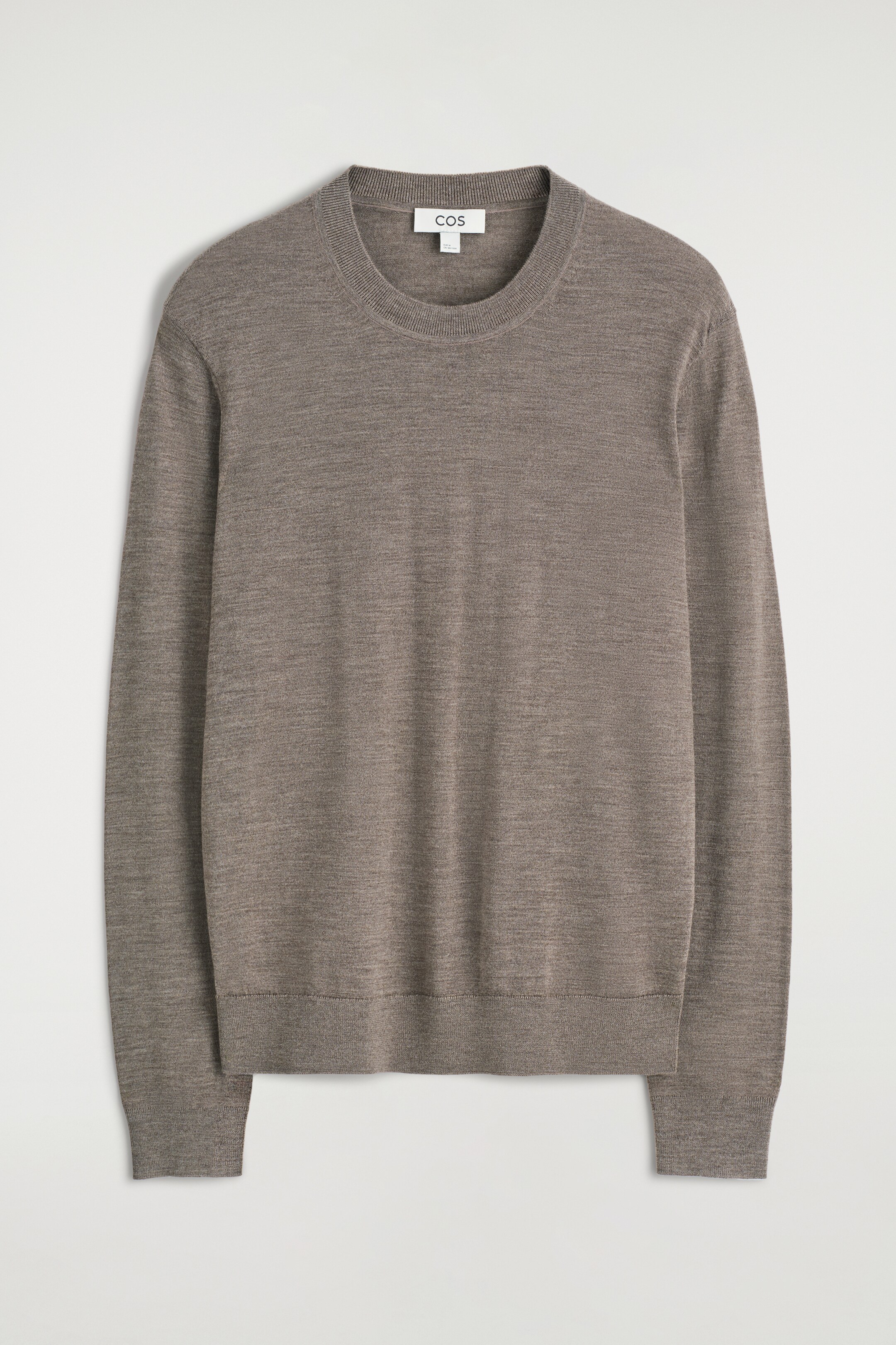 Grösseres Bild ansehen: SCHMALER MERINOWOLLPULLOVER MIT RUNDHALSAUSSCHNITT - BEIGE MELIERT - HERREN | H&M CH 5