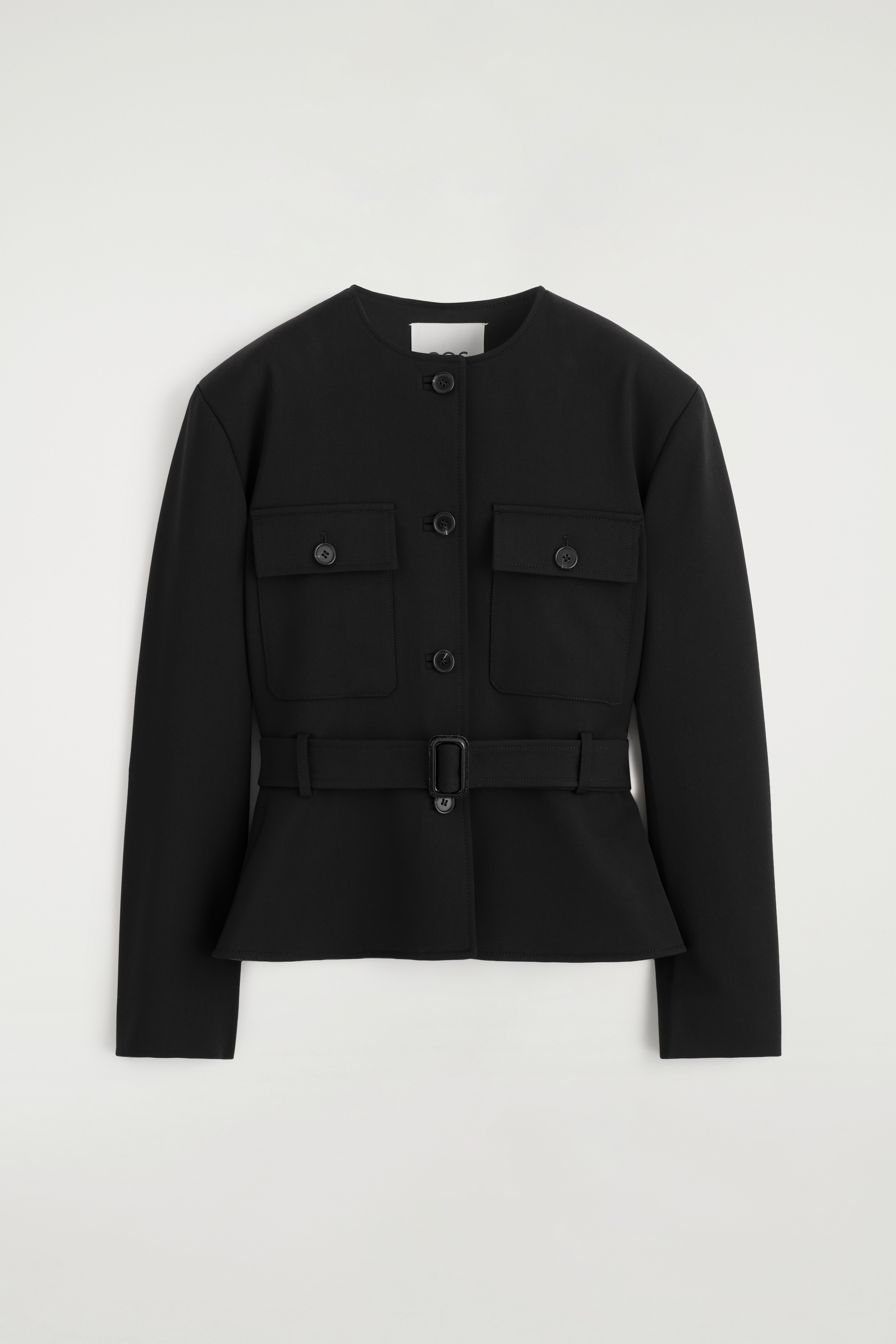 VESTE PÉPLUM CEINTURÉE - NOIR