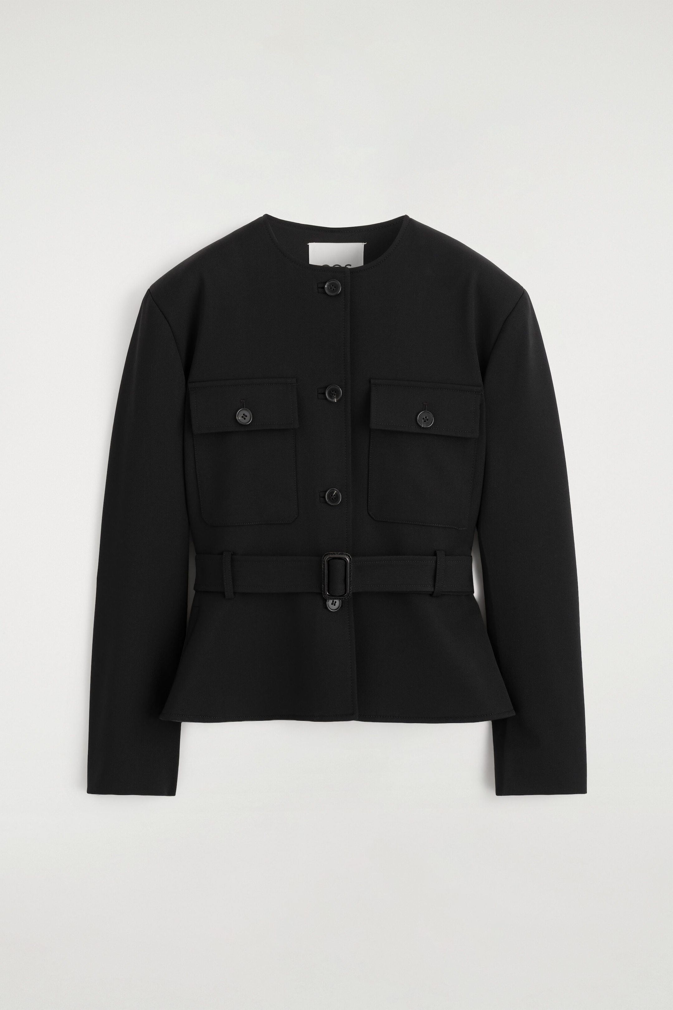 BELTED PEPLUM JACKET