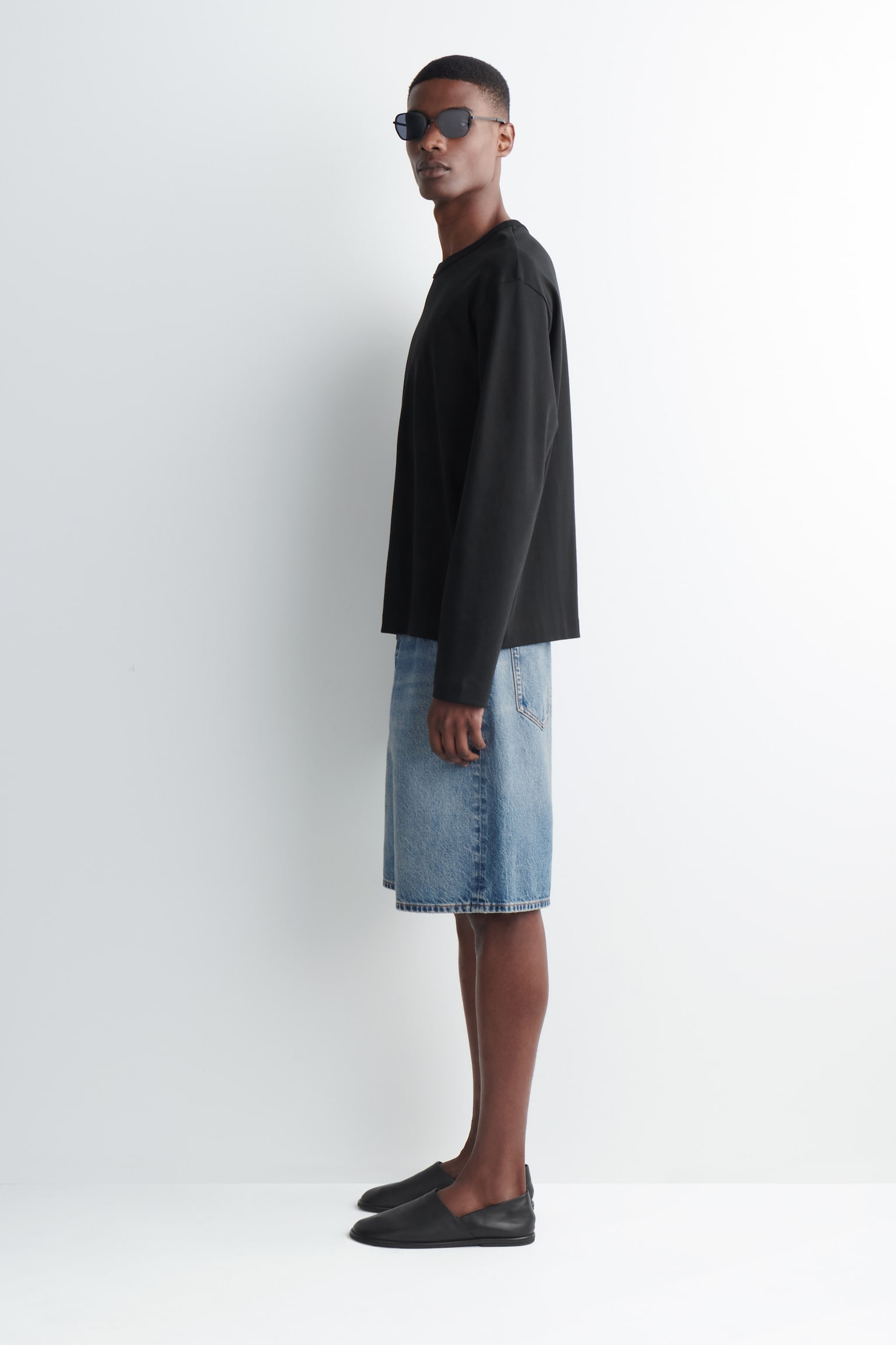 RIDER - BERMUDAS VAQUERAS RELAXED FIT - AZUL/NEGRO DESTEÑIDO - 4