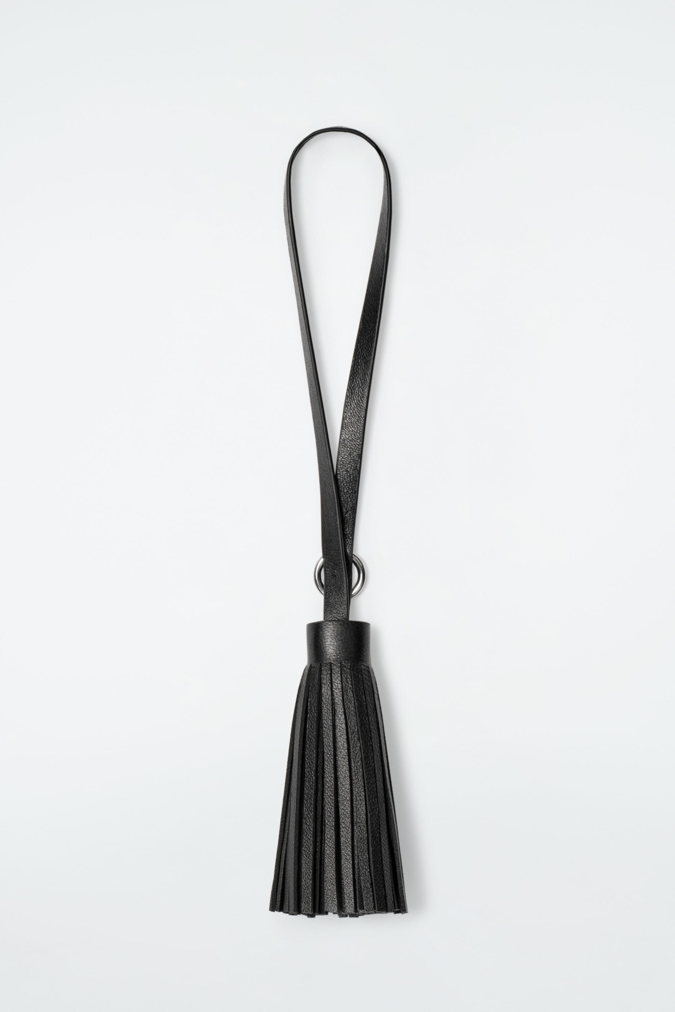 TASSELED LEATHER BAG CHARM