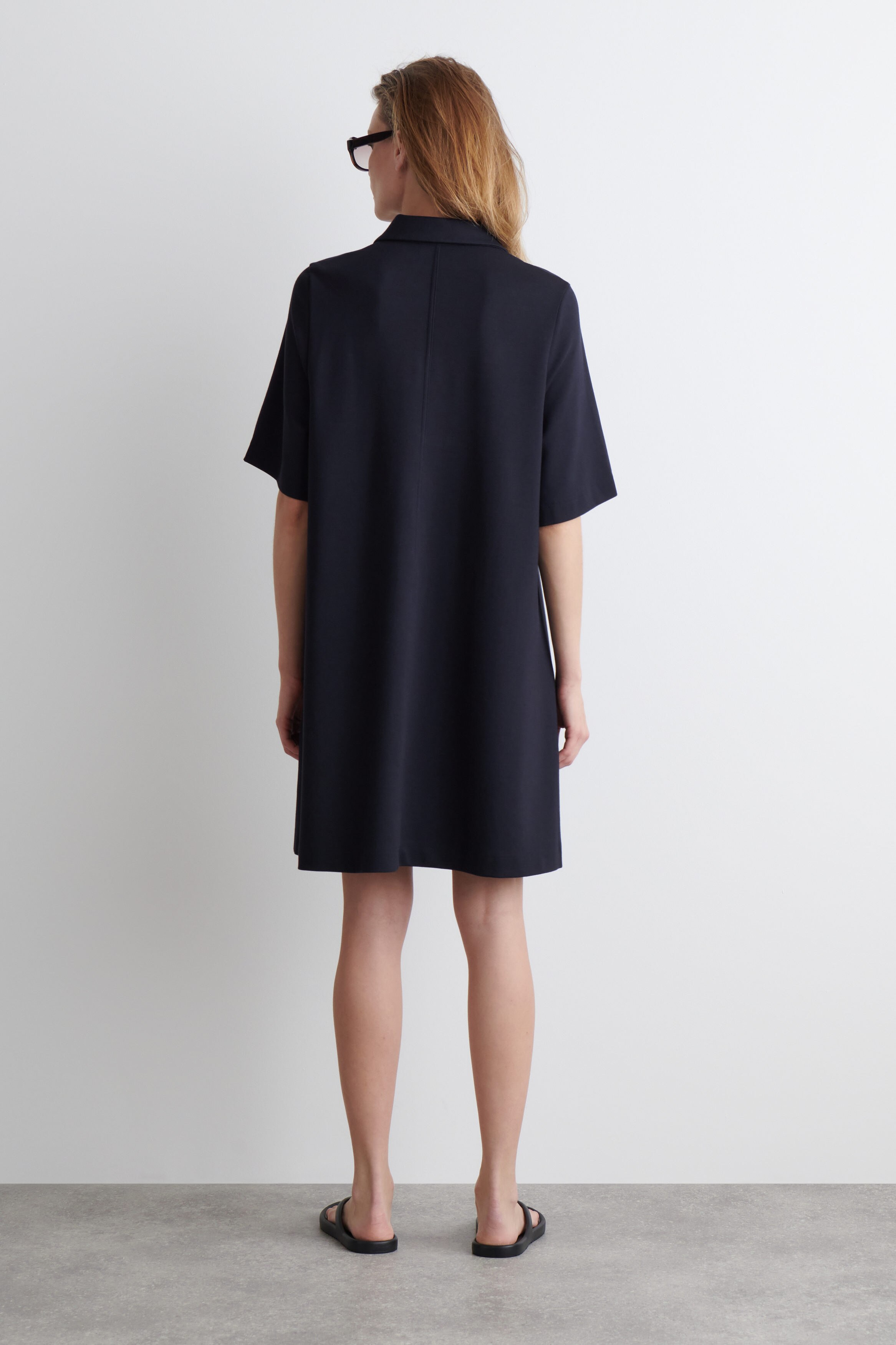 JERSEY POLO MINI DRESS - NAVY | COS