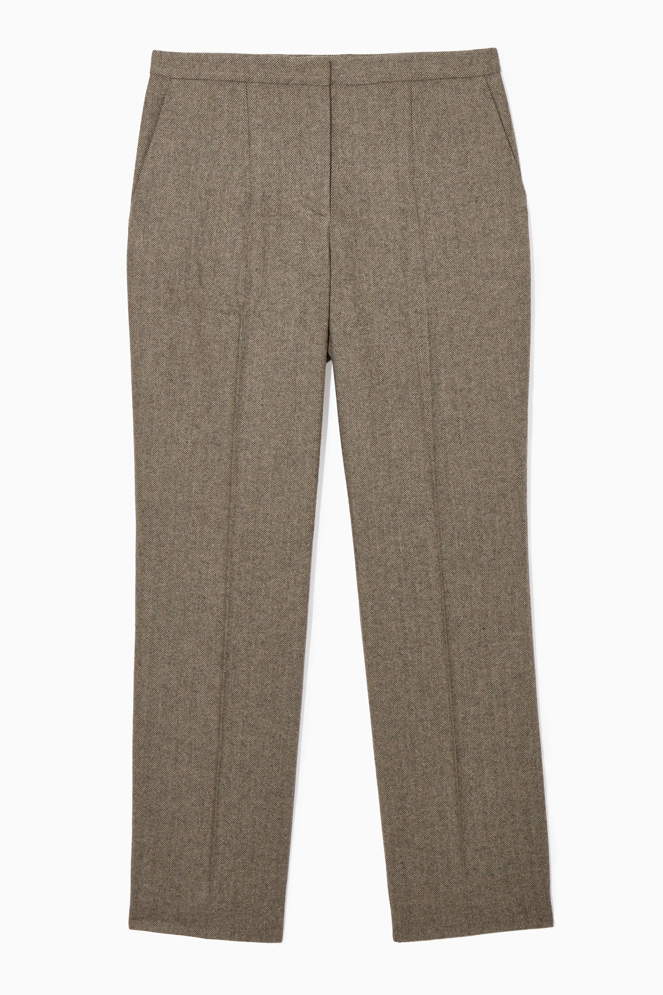 Se større billede: STRAIGHT-LEG WOOL-HERRINGBONE TROUSERS - BROWN / HERRINGBONE - DAME | H&M DK 1