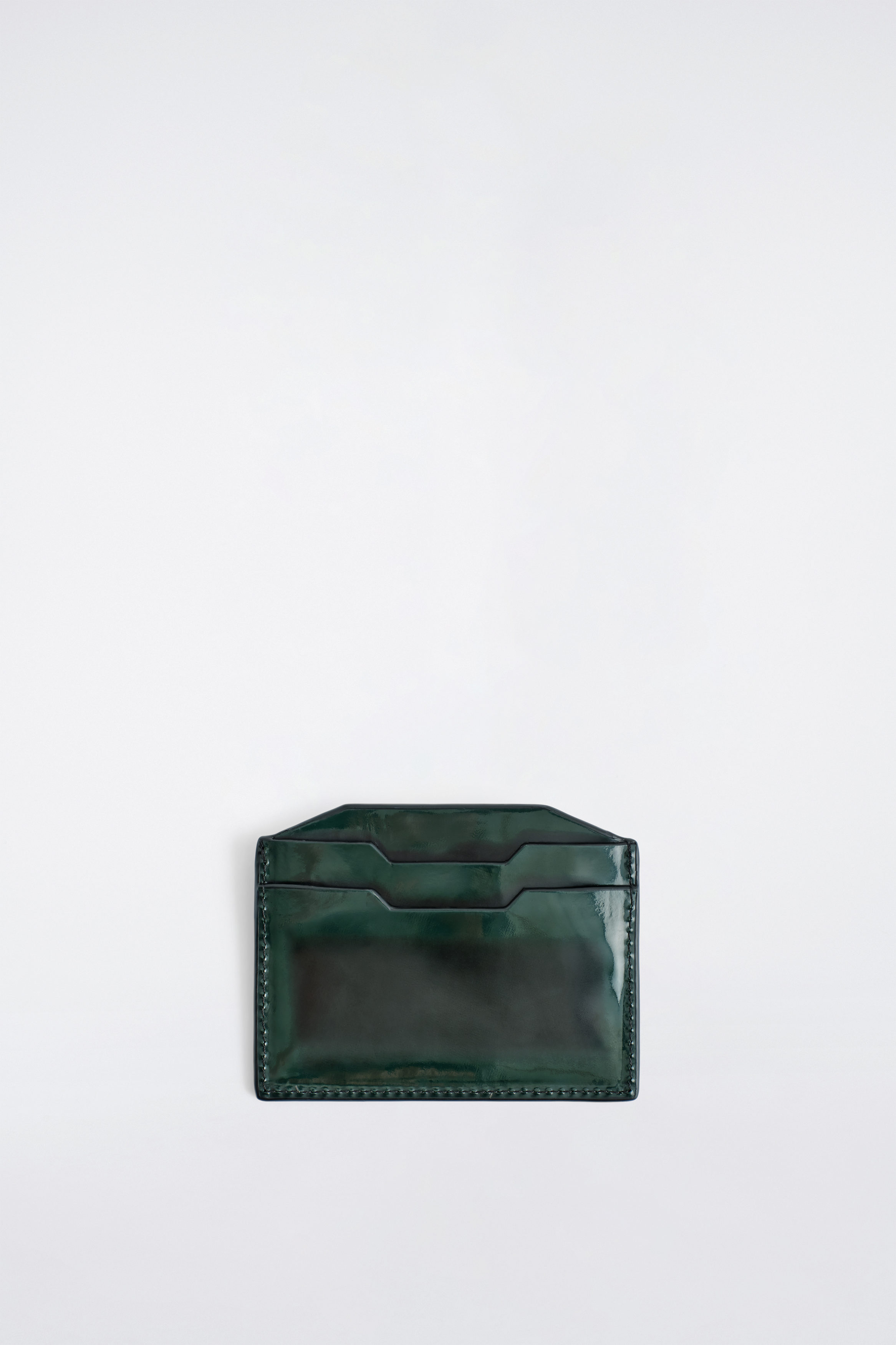 LEATHER CARDHOLDER - DARK GREEN | COS US