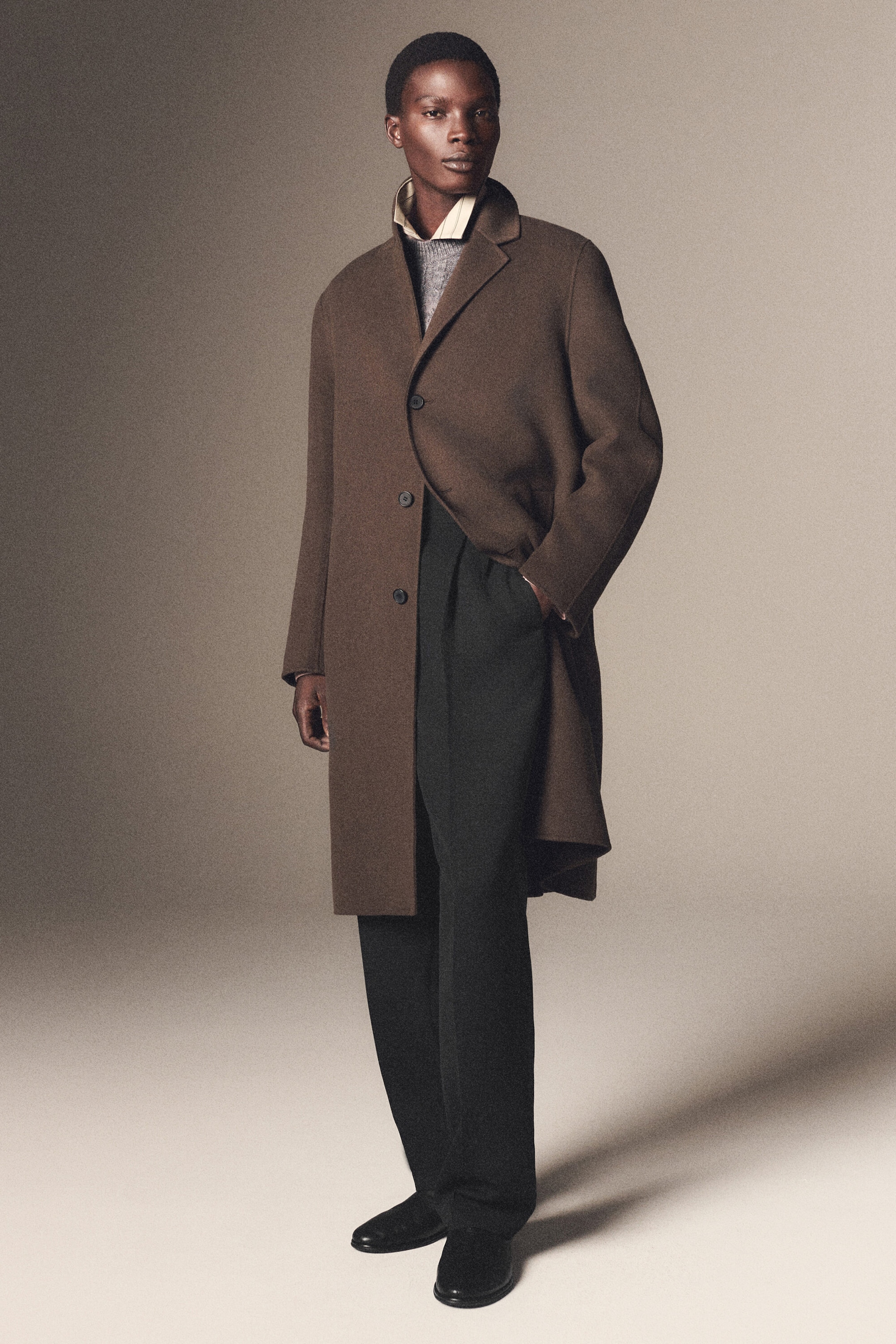 TAILORED DOUBLE-FACED WOOL-BLEND COAT
