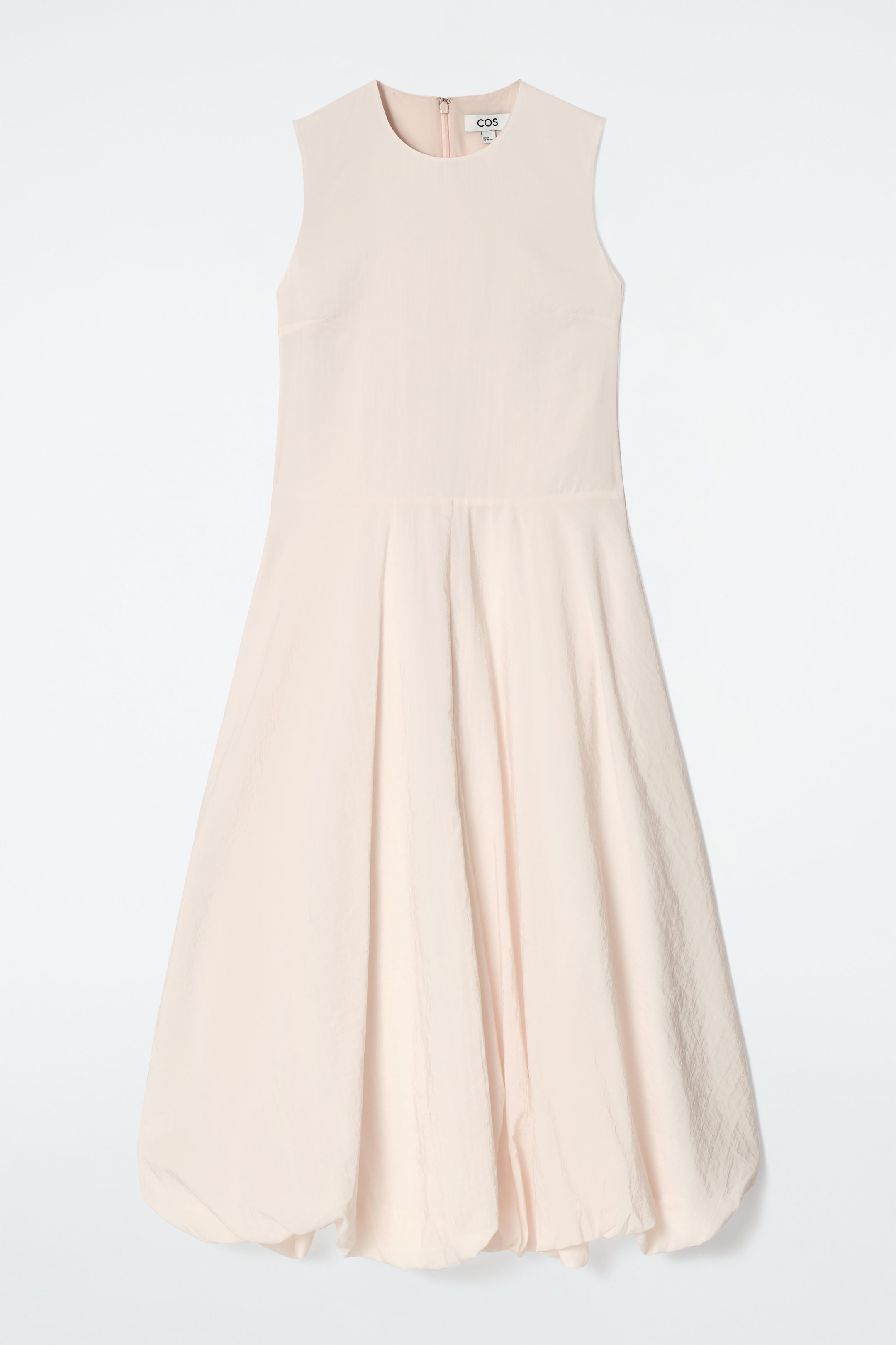 SLEEVELESS BUBBLE-HEM MIDI DRESS