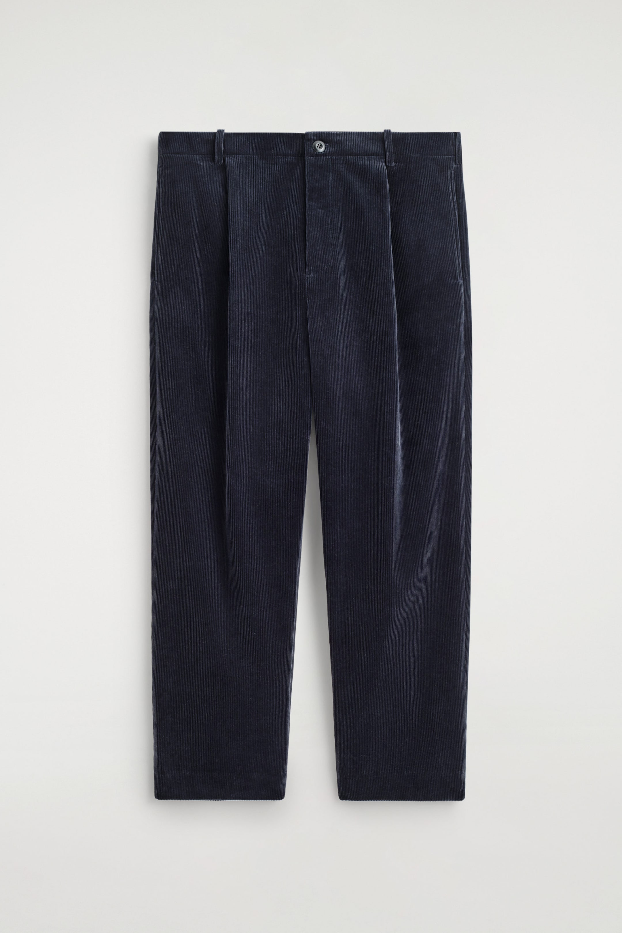 PLEATED CORDUROY STRAIGHT-LEG PANTS