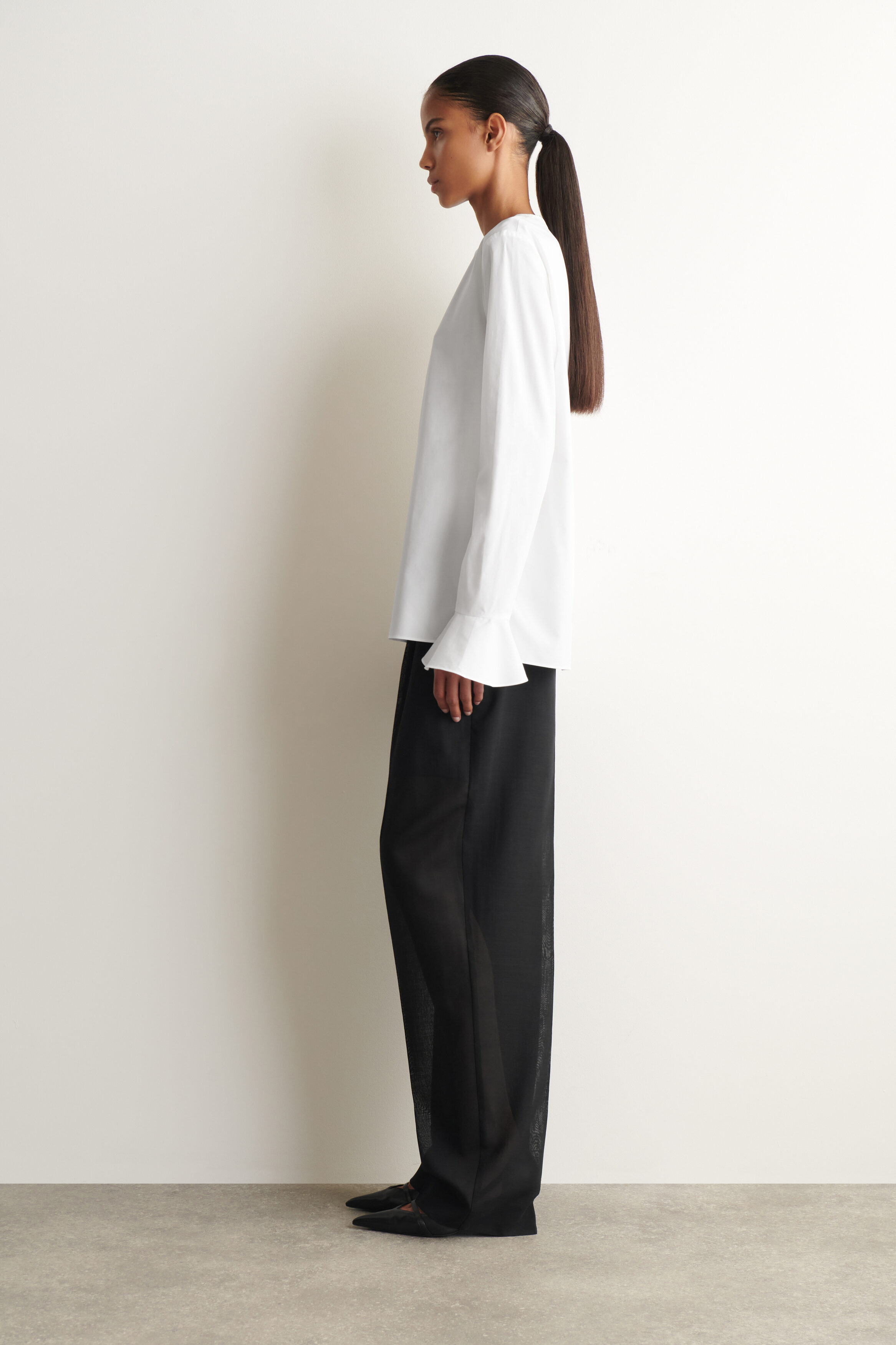 FLARED-CUFF COTTON BLOUSE - thumbnail 3