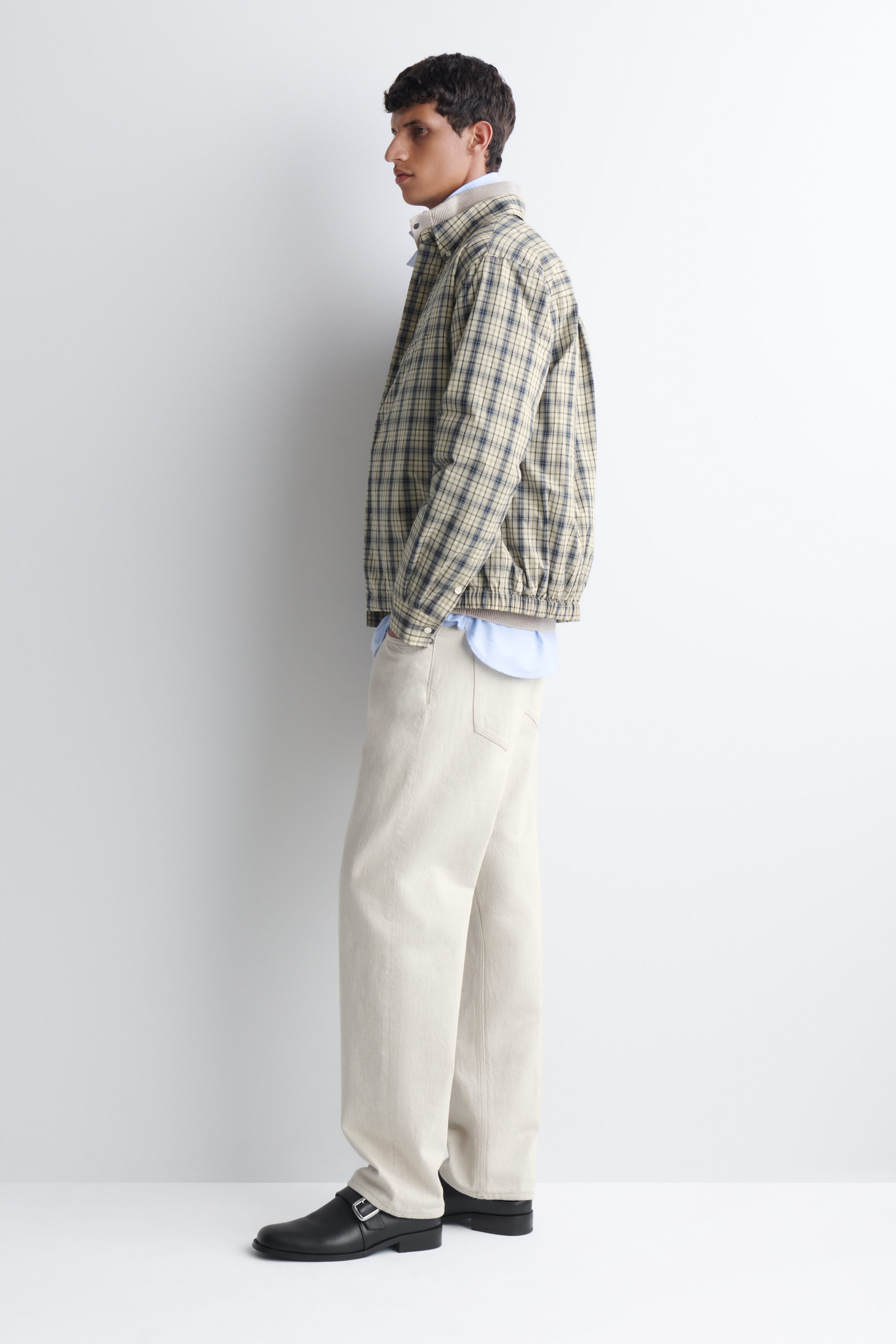 PADDED CHECKED COTTON OVERSHIRT - thumbnail 3