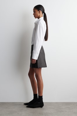 TEXTURED MINI SKIRT — DARK GREY 2