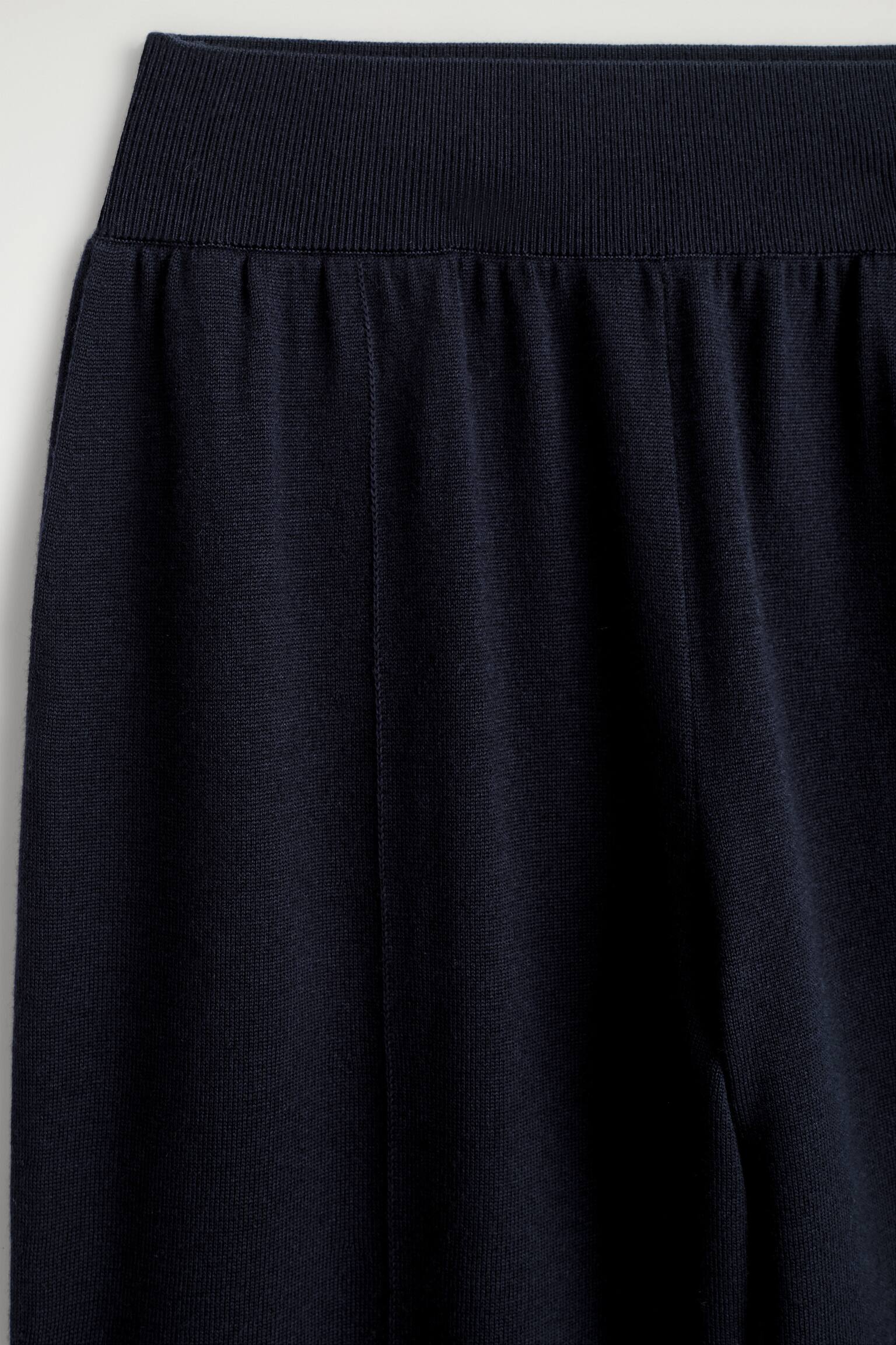PANTALONI IN LANA MERINO CON VITA ELASTICIZZATA - BLU NAVY - 3
